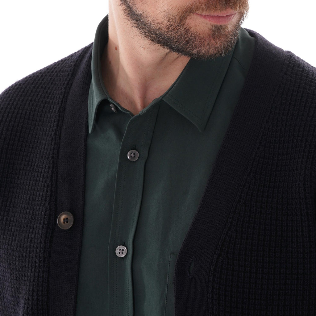 Ben Sherman Heritage Waffle Cardigan - Dark Navy