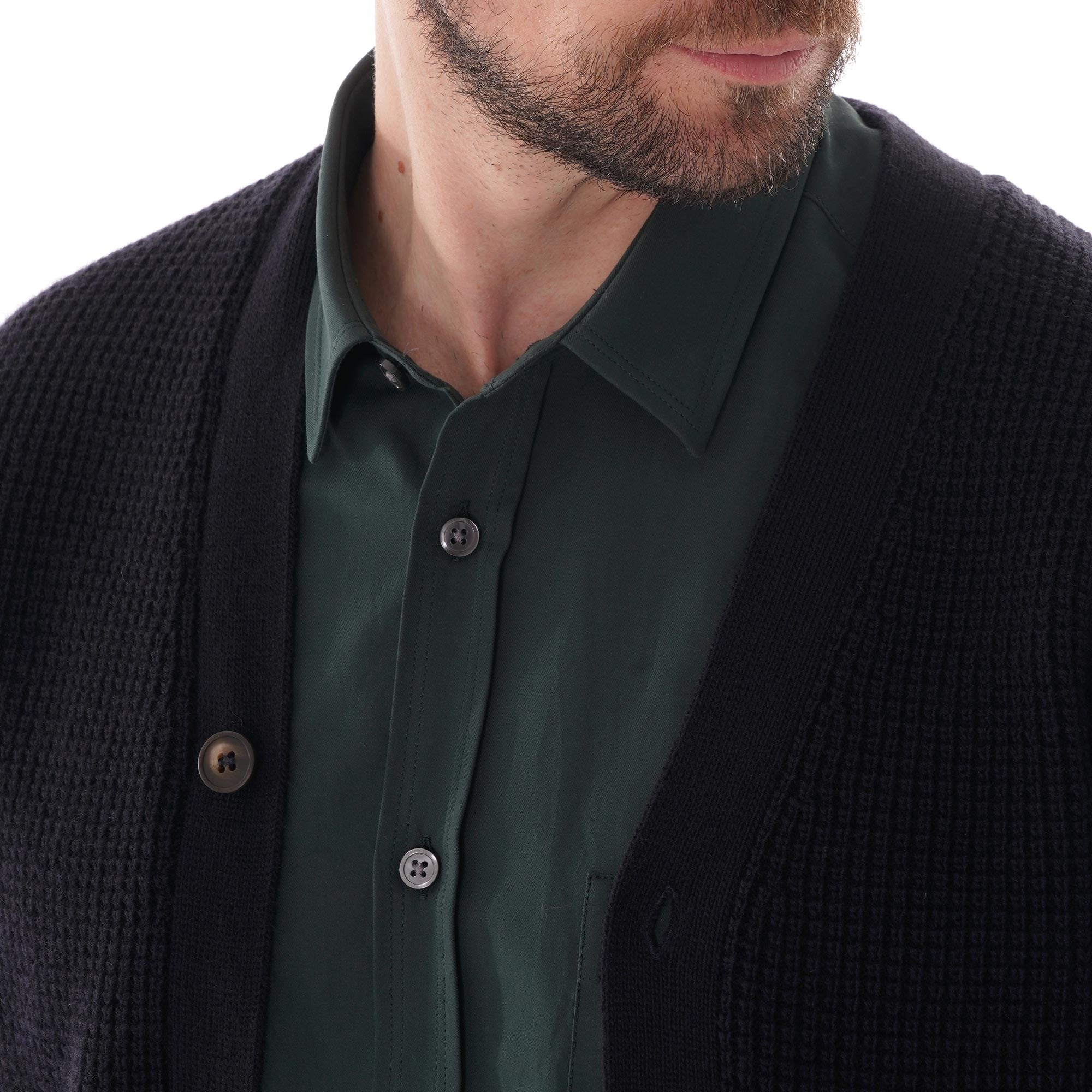 Ben Sherman Heritage Waffle Cardigan - Dark Navy