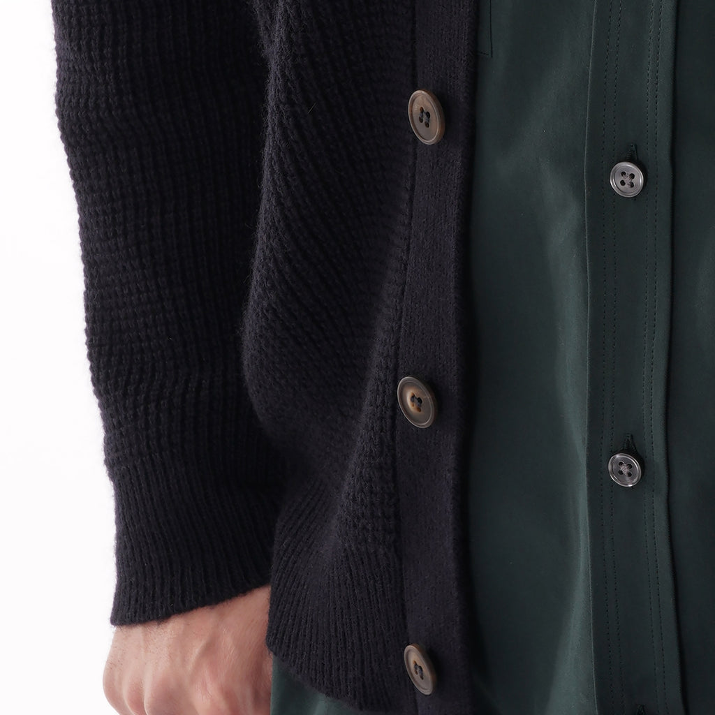 Ben Sherman Heritage Waffle Cardigan - Dark Navy