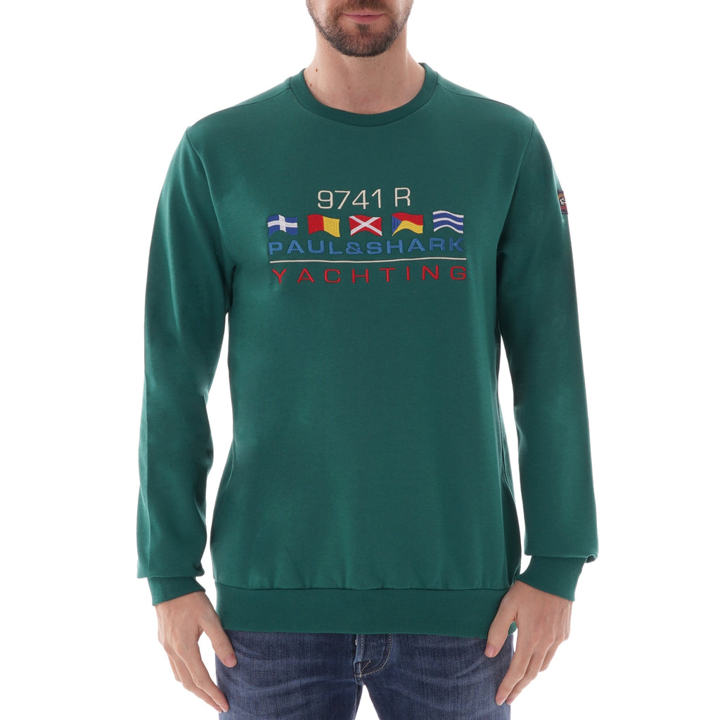 Paul and Shark Yachting Crewneck Sweater - Green