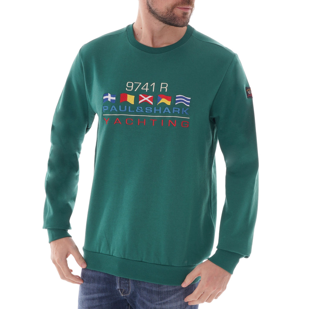 Paul and Shark Yachting Crewneck Sweater - Green