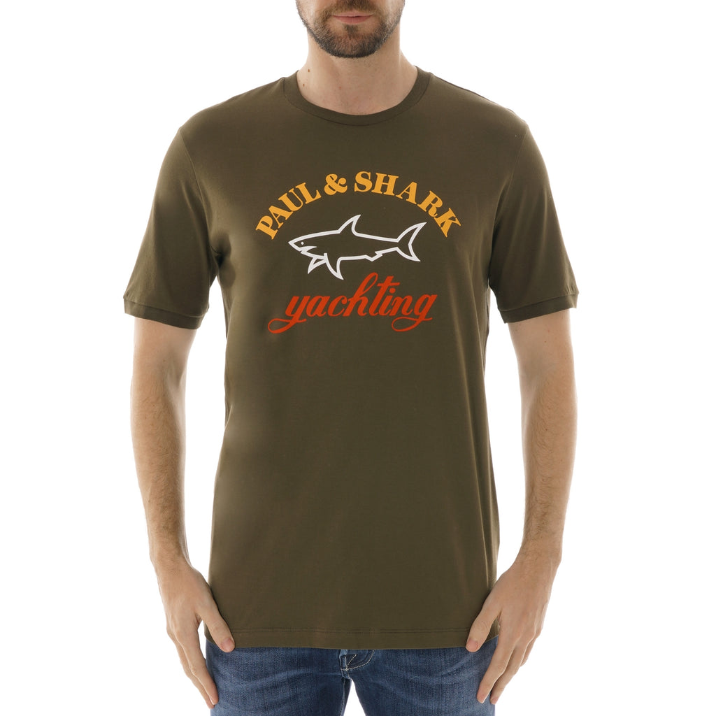 Paul and Shark Yachting Logo T-shirt - Olive