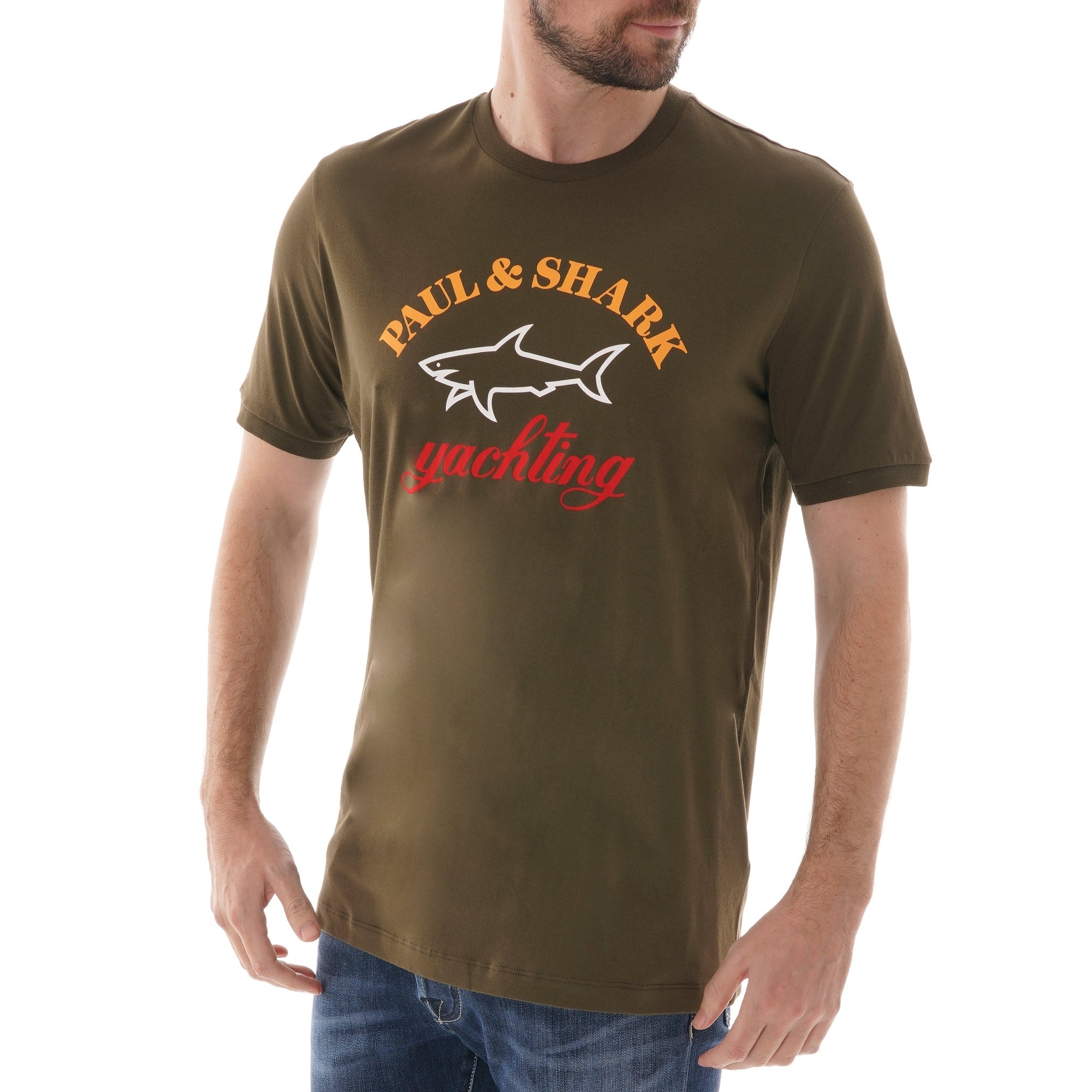 Paul and Shark Yachting Logo T-shirt - Olive