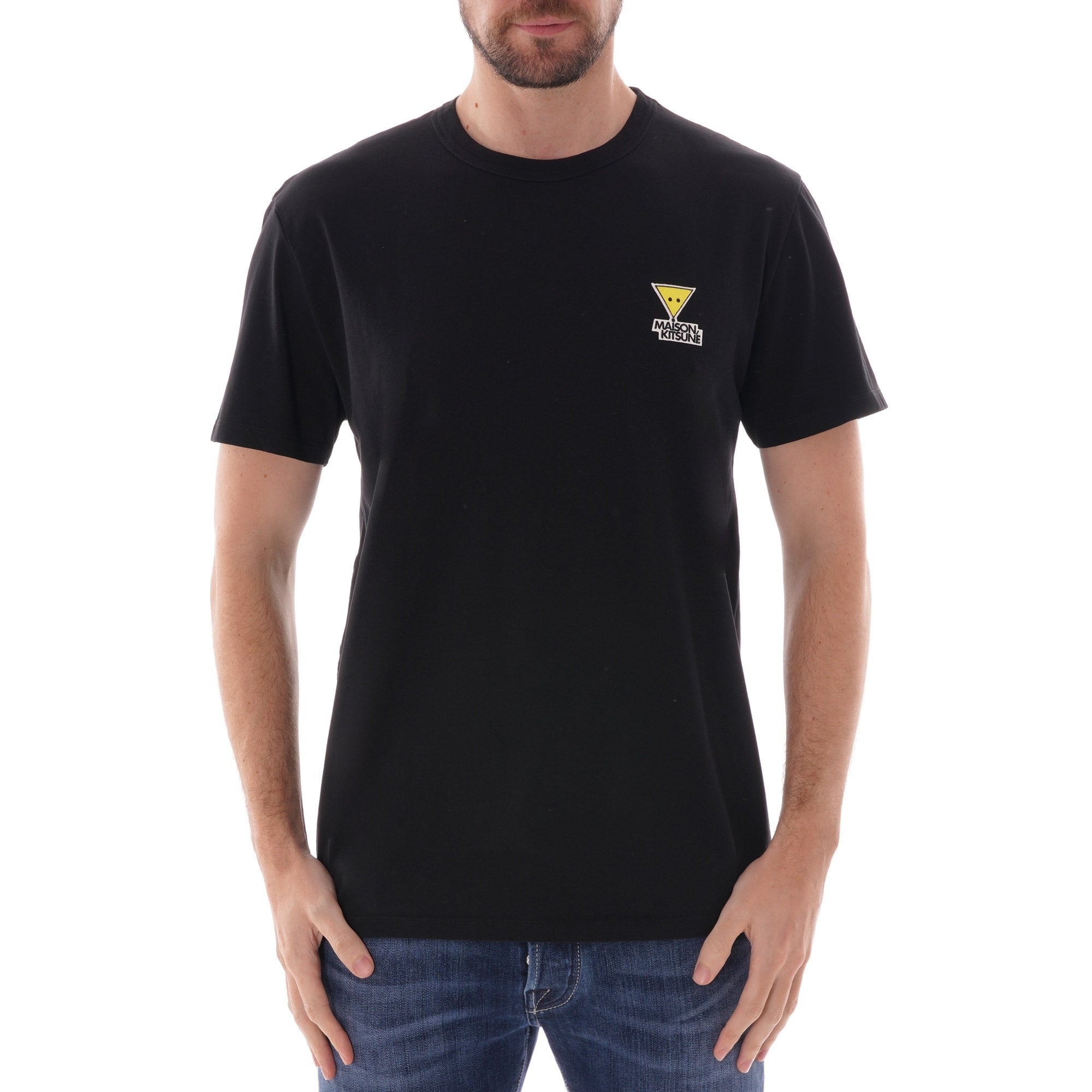 Maison Kitsune Triangle Fox Patch T-Shirt - Black