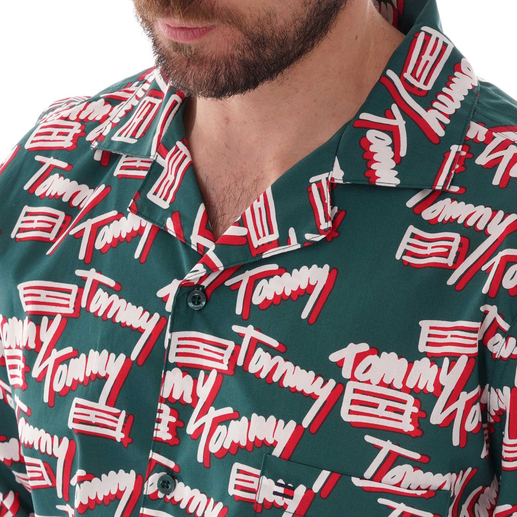 Tommy Hilfiger Flag Print Pyjama Set - Garden