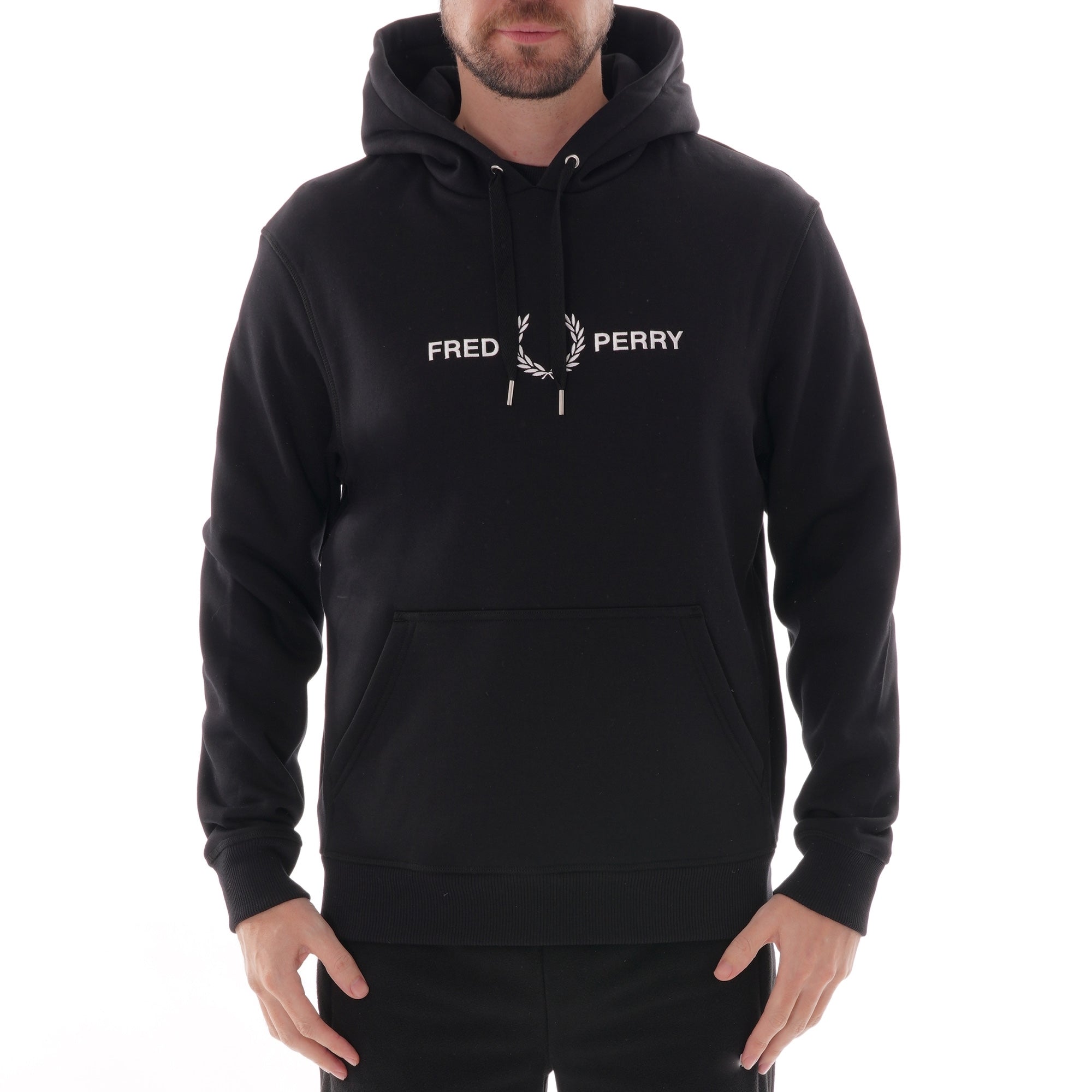 Fred Perry Graphic Hoodie - Black