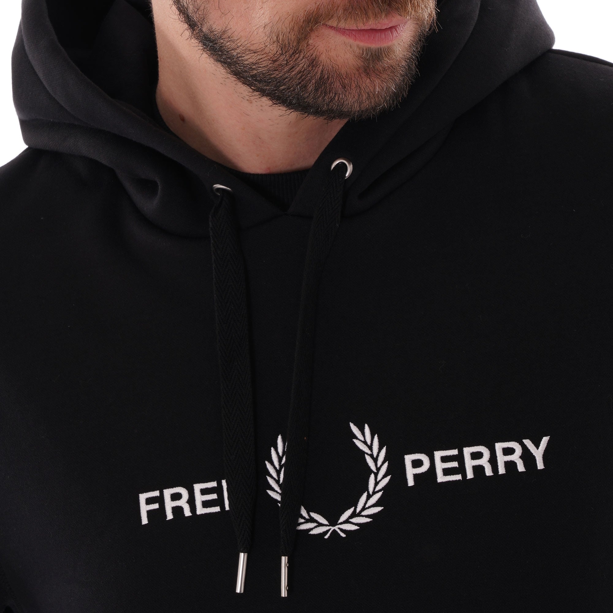 Fred Perry Graphic Hoodie - Black