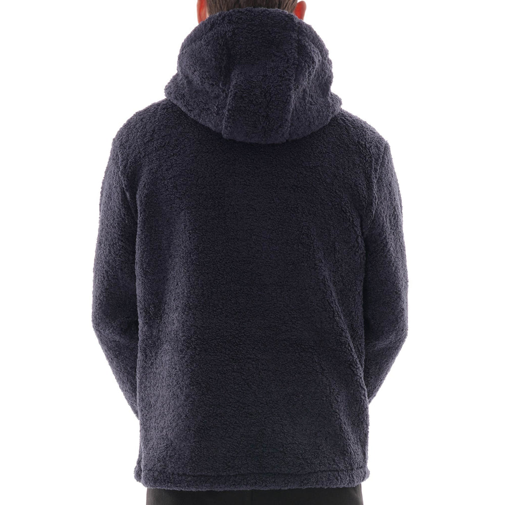 Champion Script Logo Teddy Hoodie - Navy