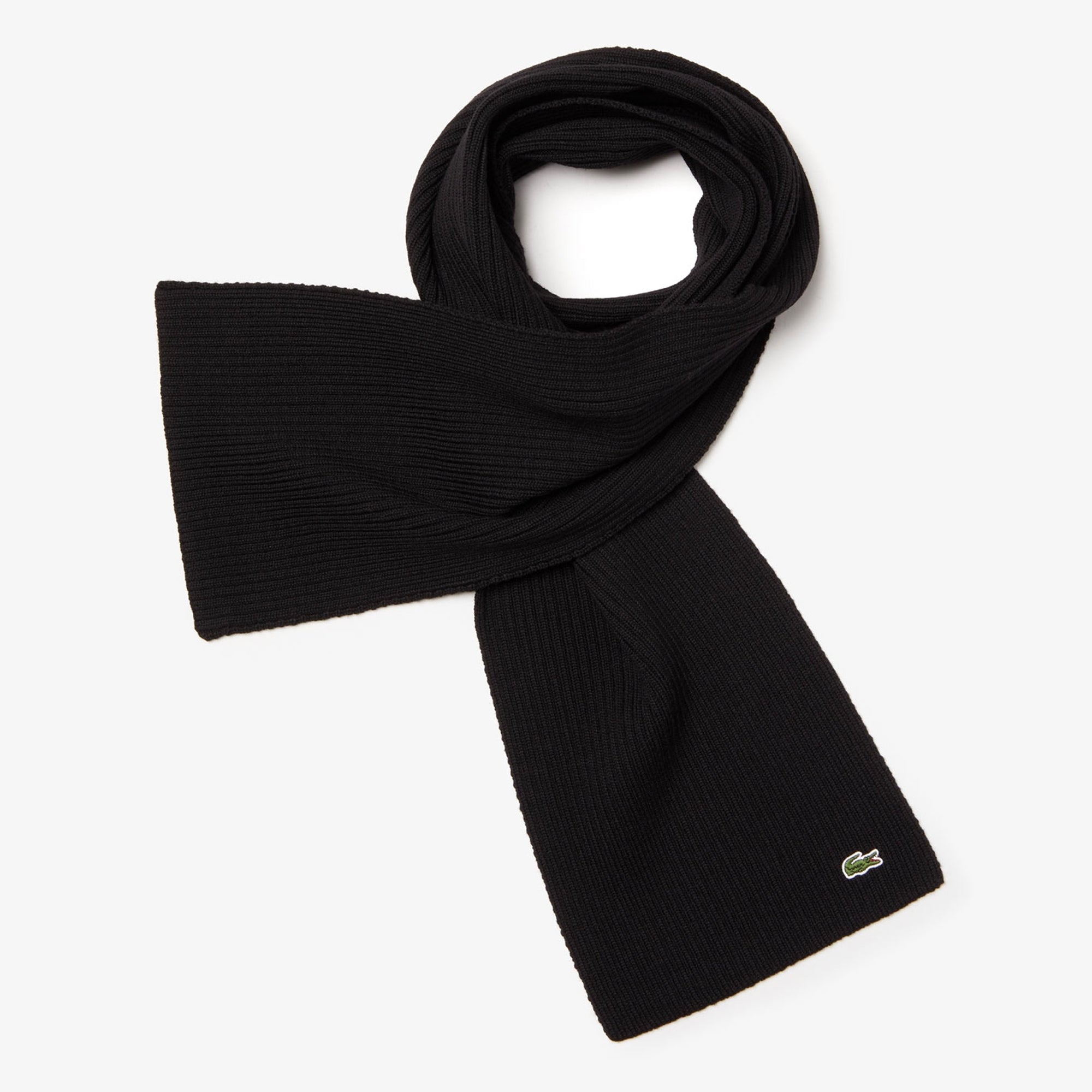 Lacoste Ribbed Croc Scarf - Black