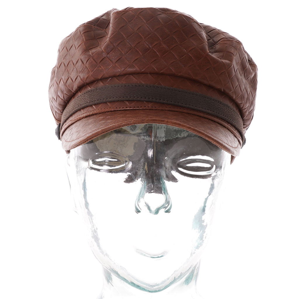 Stetson Hats Riders Leather Cap - Brown