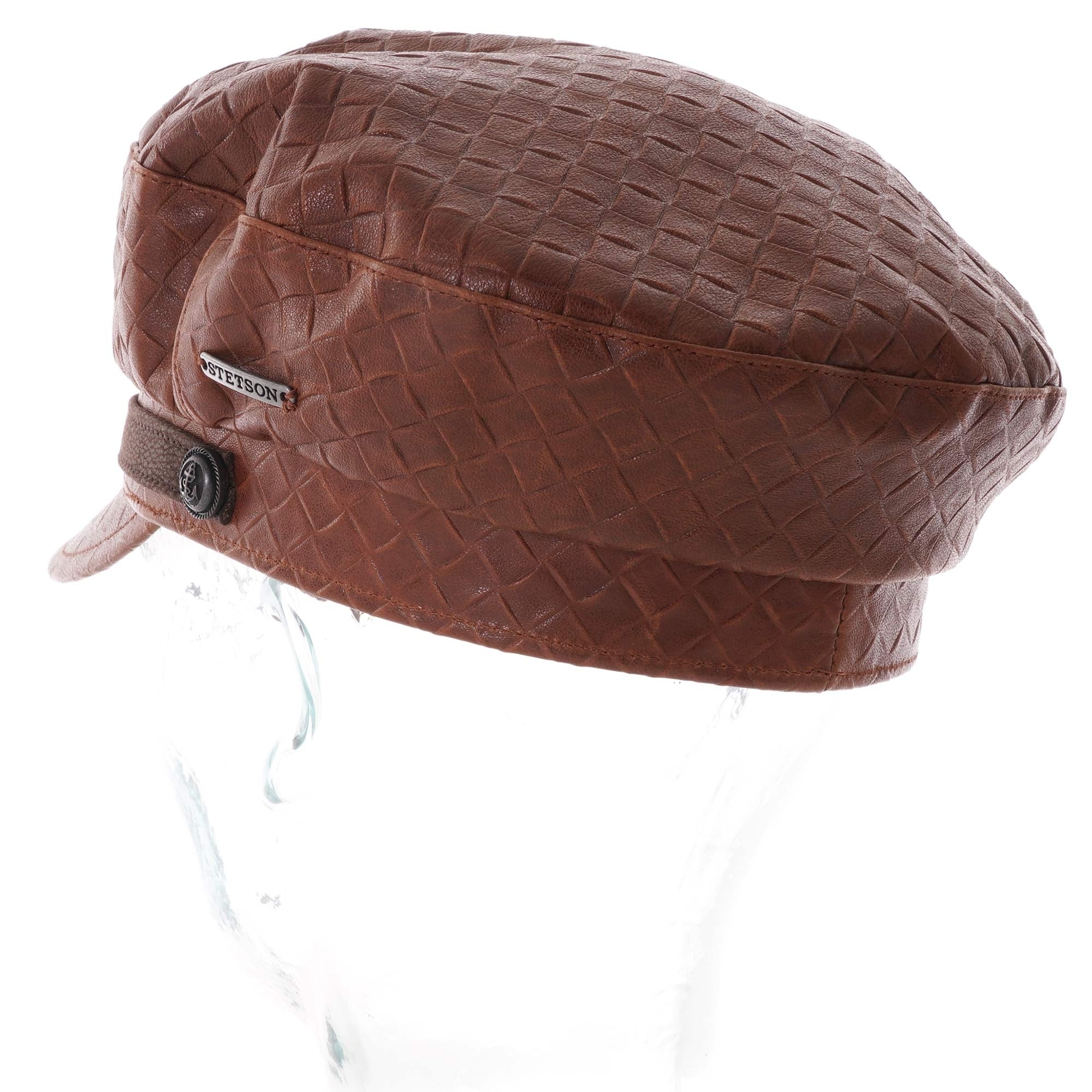 Stetson Hats Riders Leather Cap - Brown