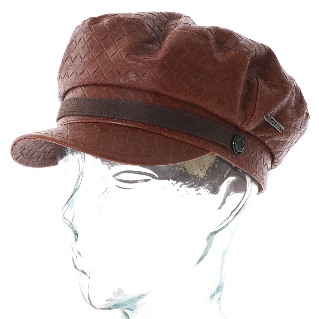 Stetson Hats Riders Leather Cap - Brown