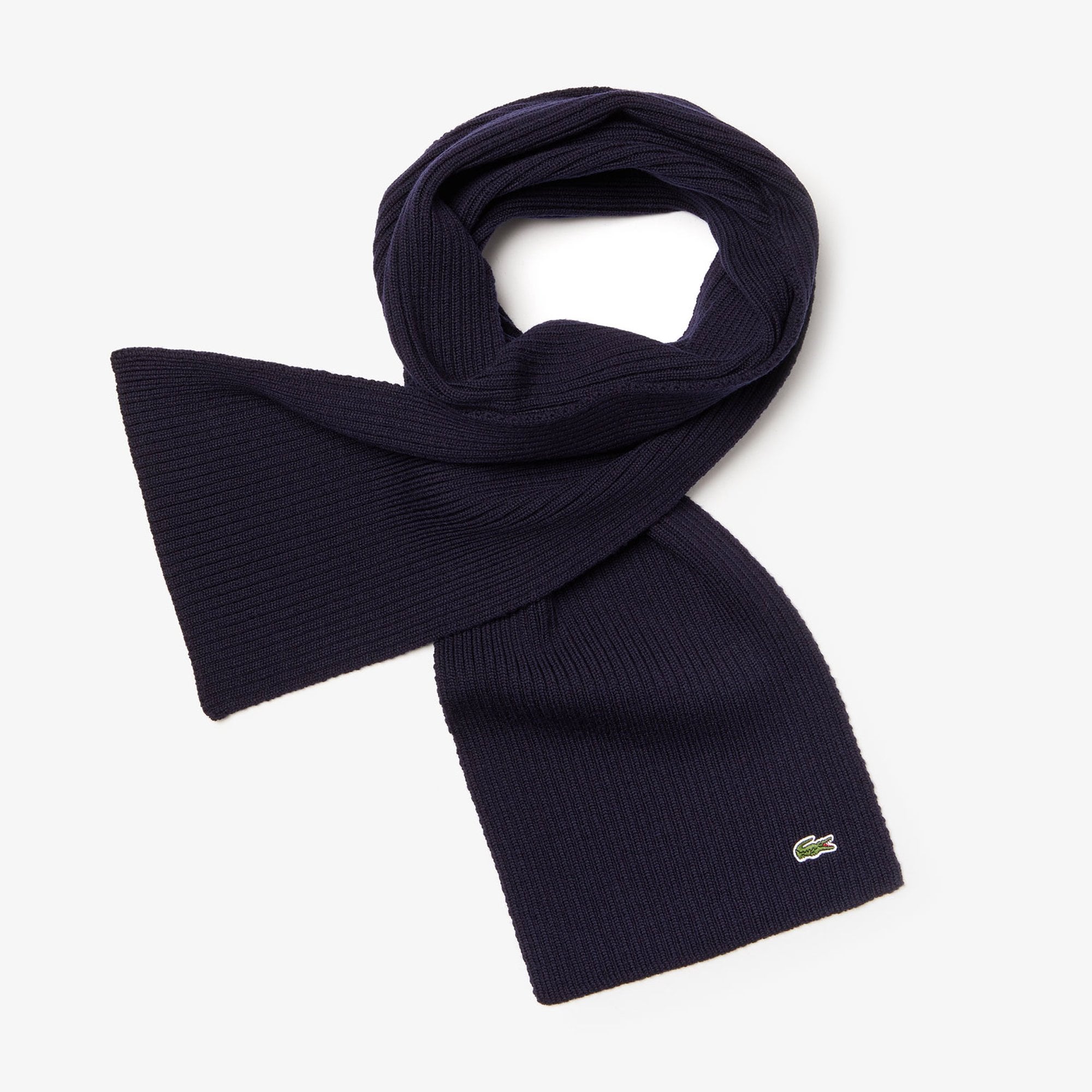 Lacoste Ribbed Croc Scarf - Marine