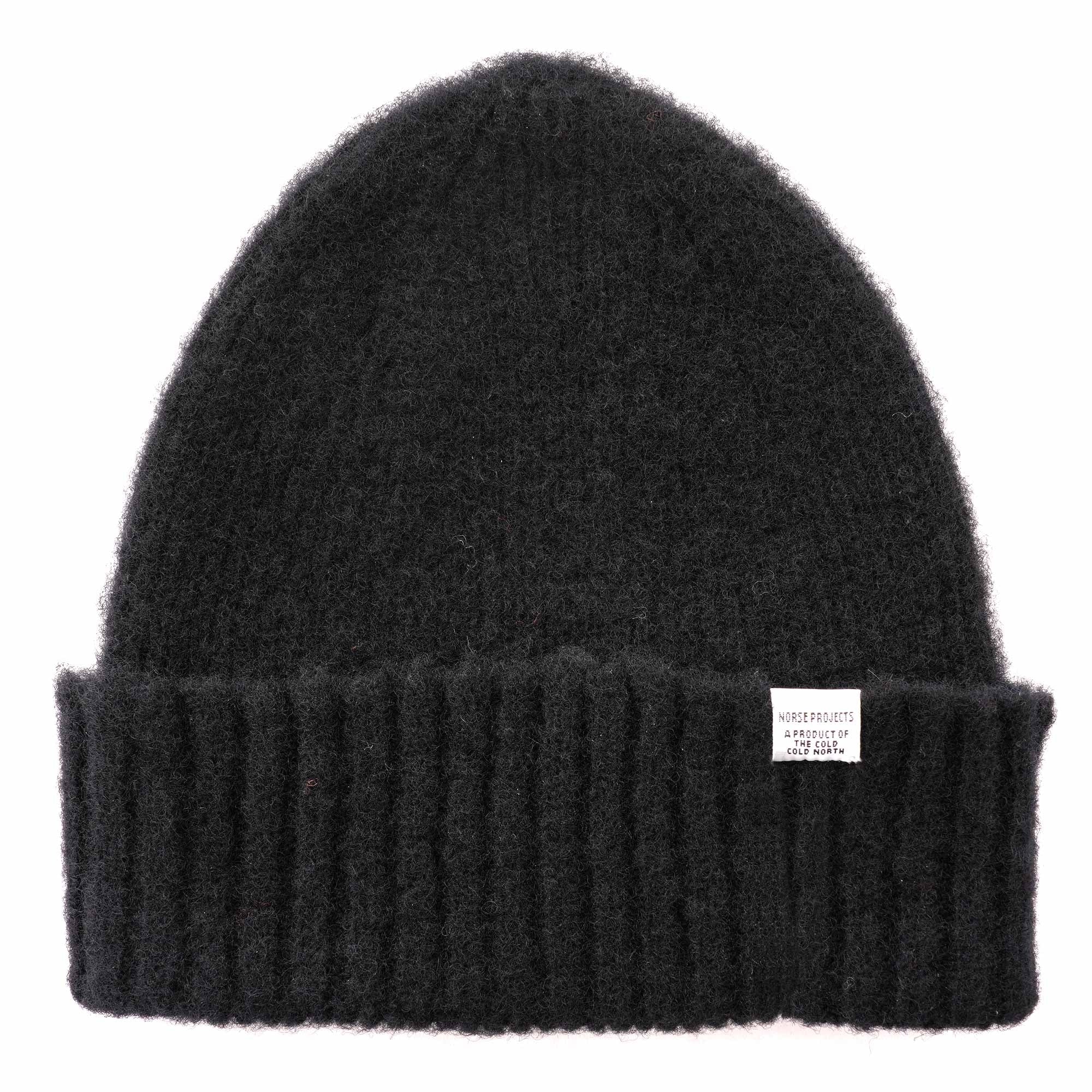 Norse Projects Brushed Lambswool Beanie - Black