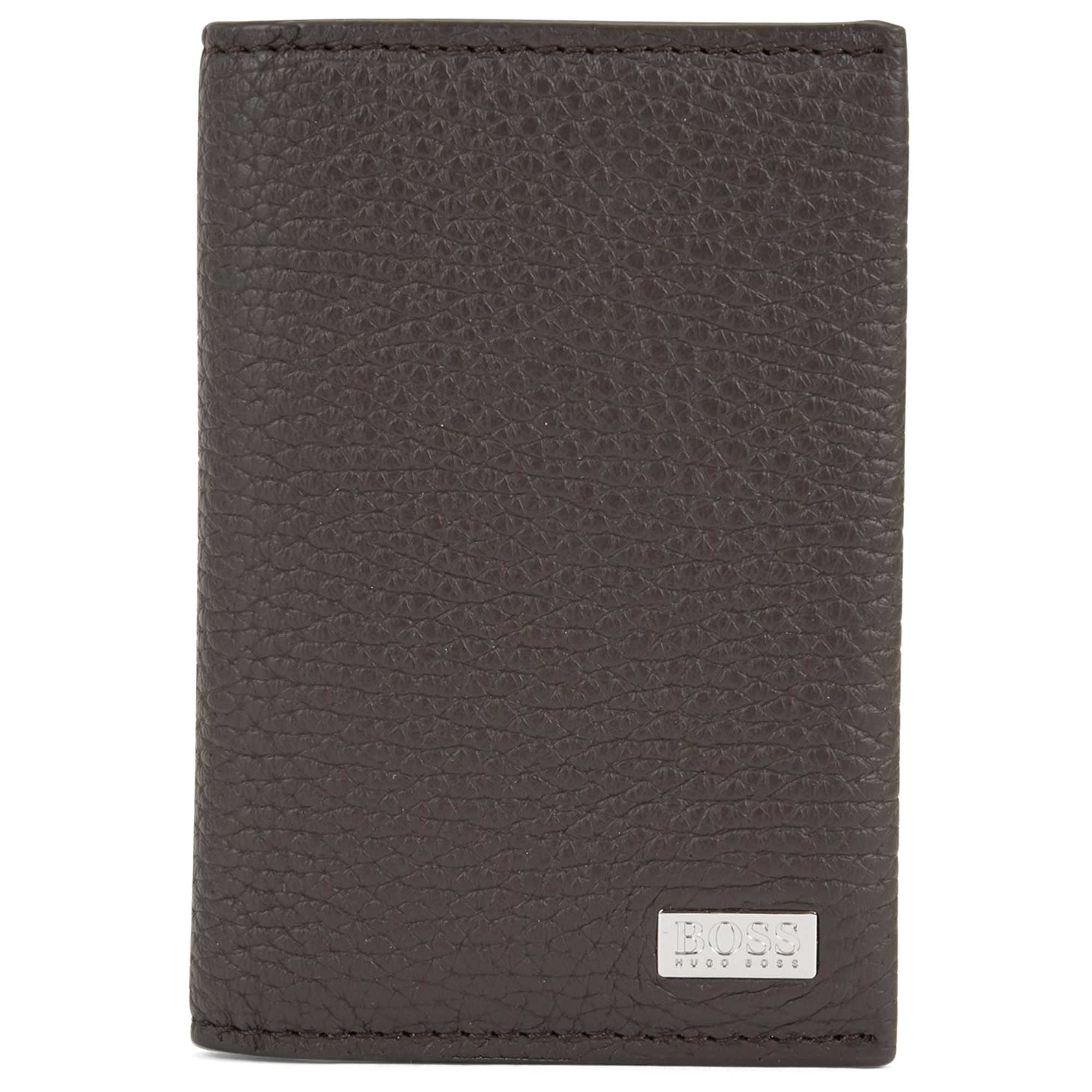 Boss 8 Card Bifold Leather Wallet - Black