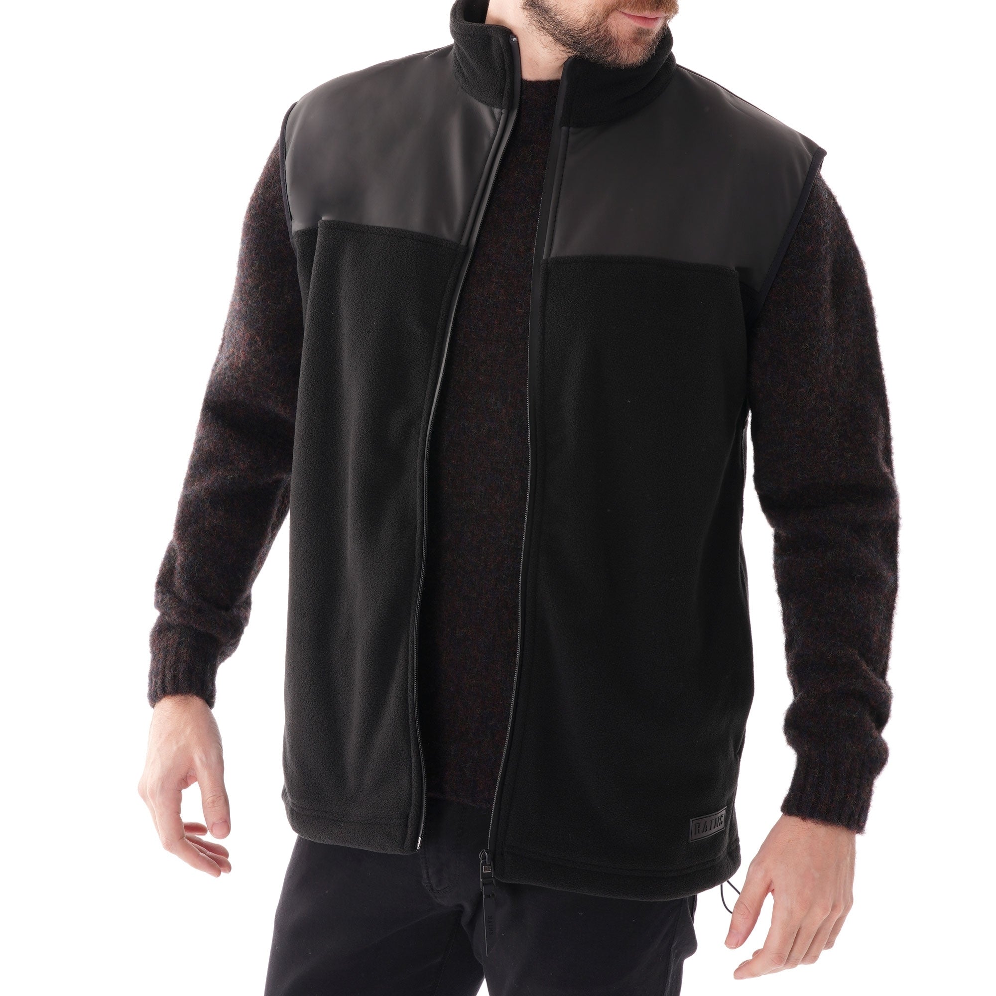 Fleece Vest Jacket - Black