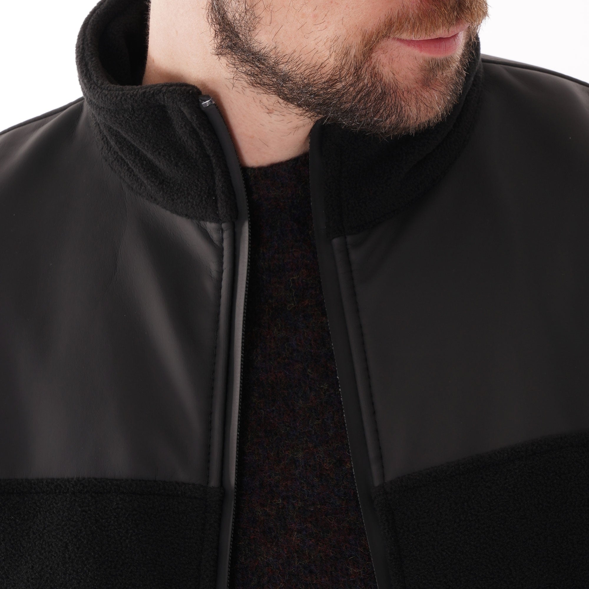 Fleece Vest Jacket - Black