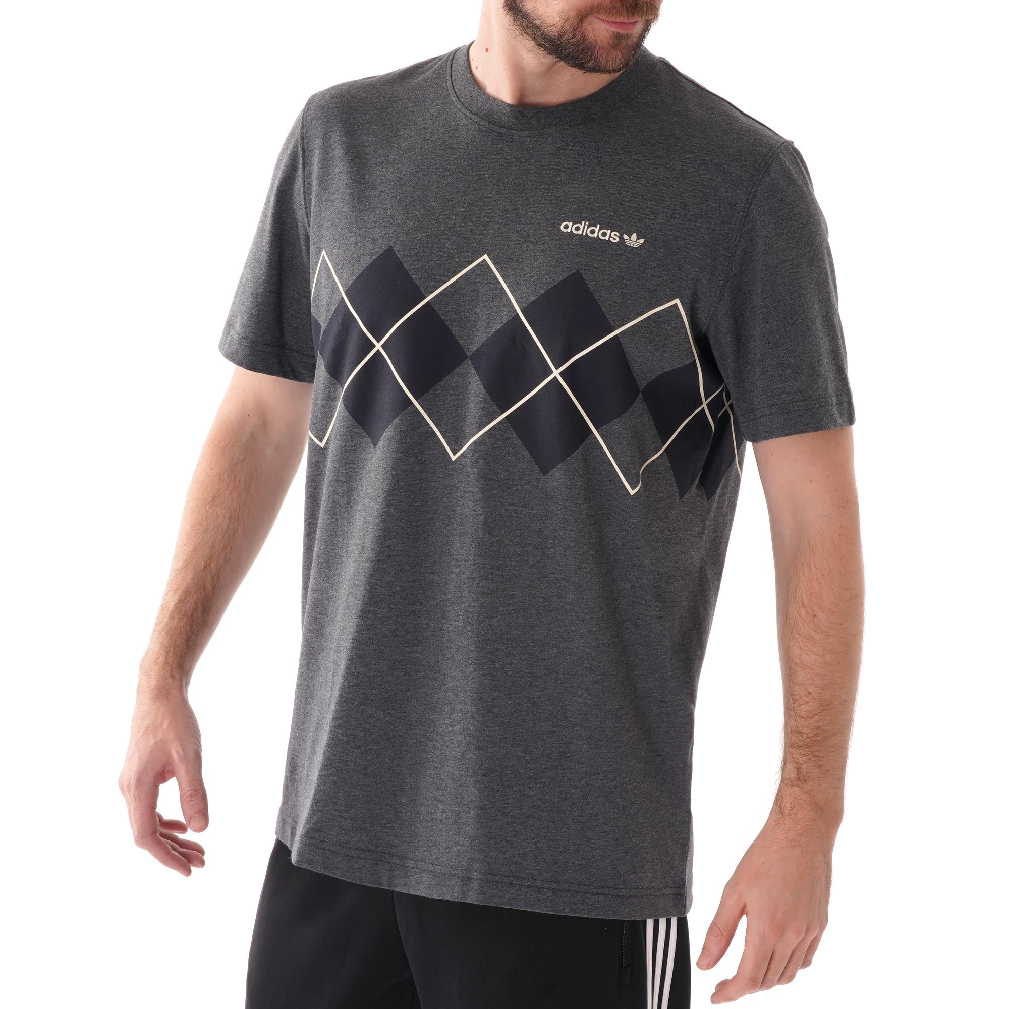 Adidas Originals Argyle T-Shirt - Grey – Stuarts London