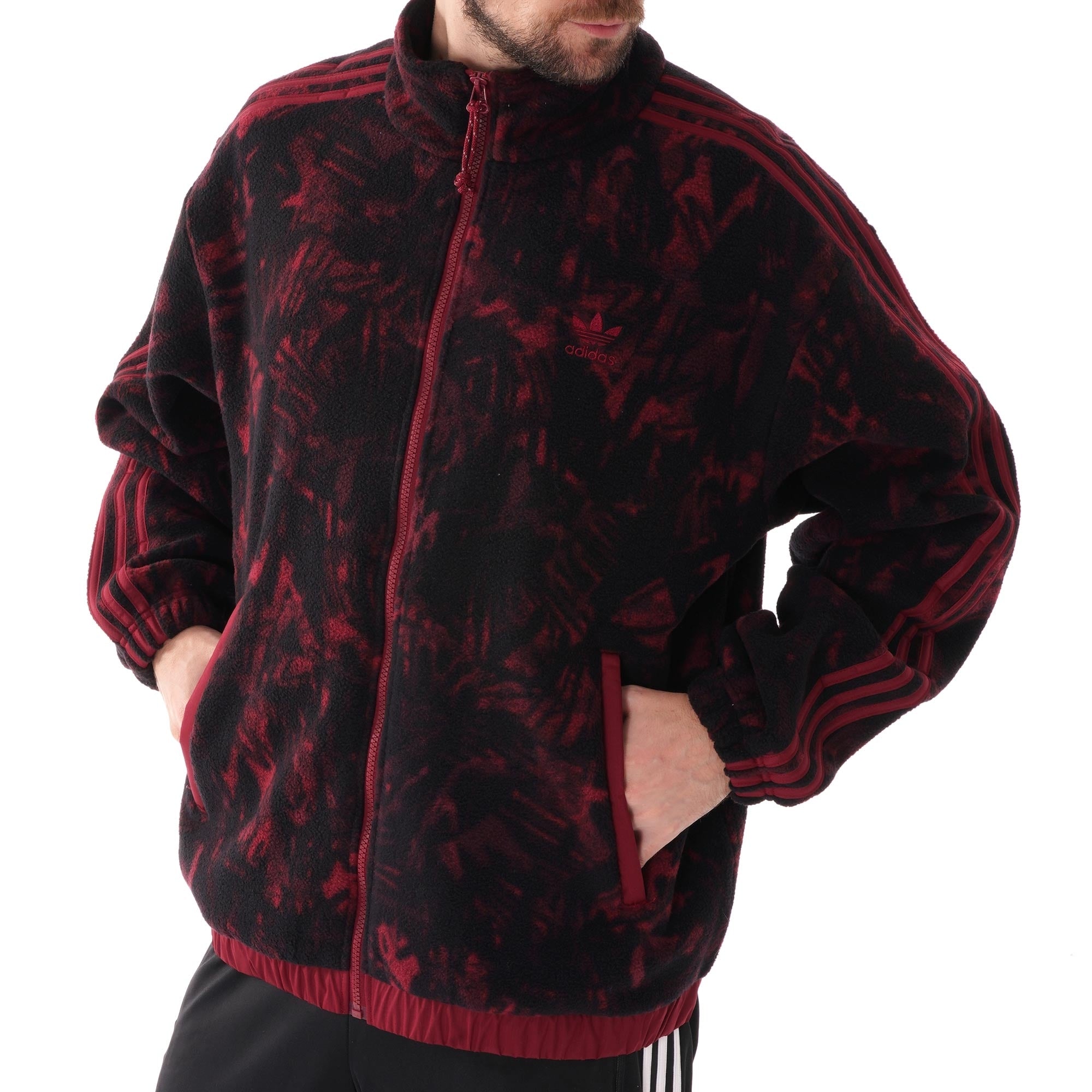 Adidas Originals AOP Fleece Track Top - Burgundy