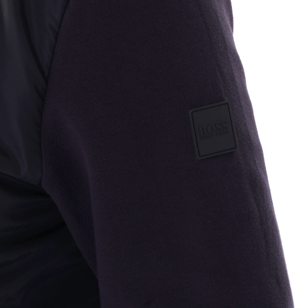 Boss Zip-through sweatshirt with padded front panel - Dark Blue