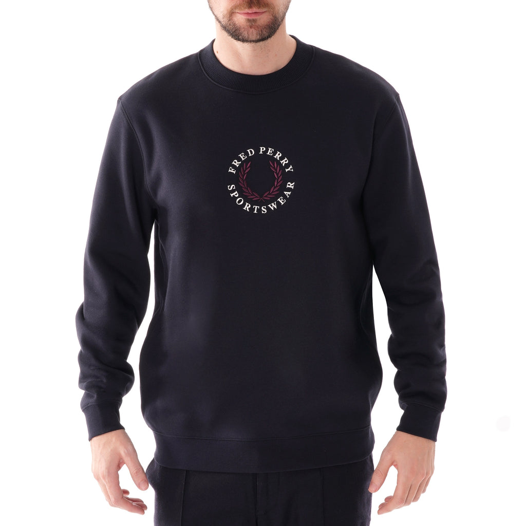 Fred Perry Branded Sweatshirt - Navy