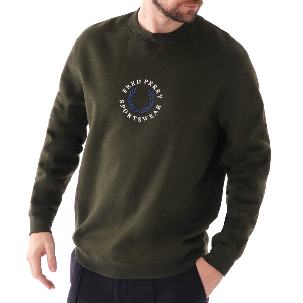 Fred Perry Branded Sweatshirt - Hunting Green