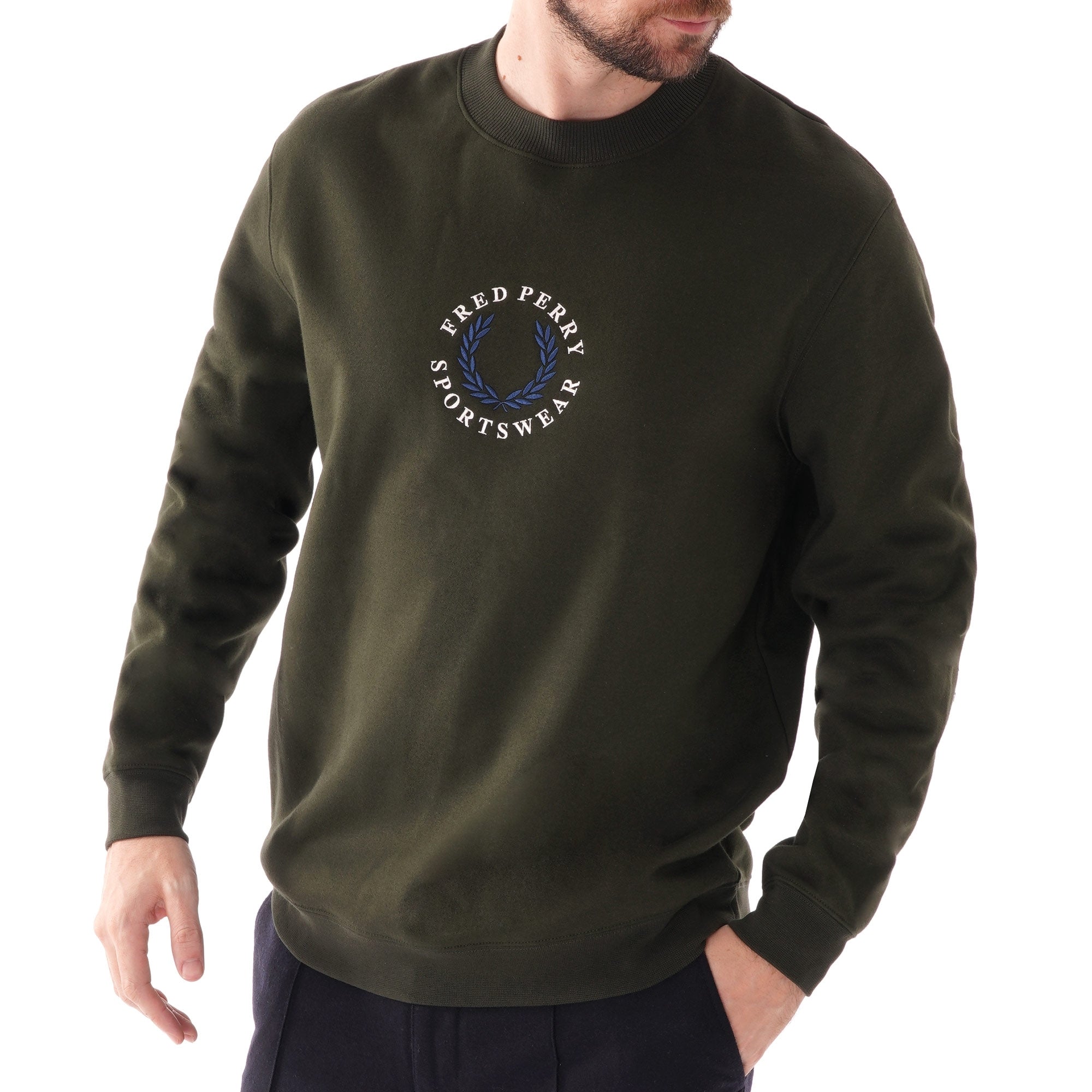 Fred Perry Branded Sweatshirt - Hunting Green