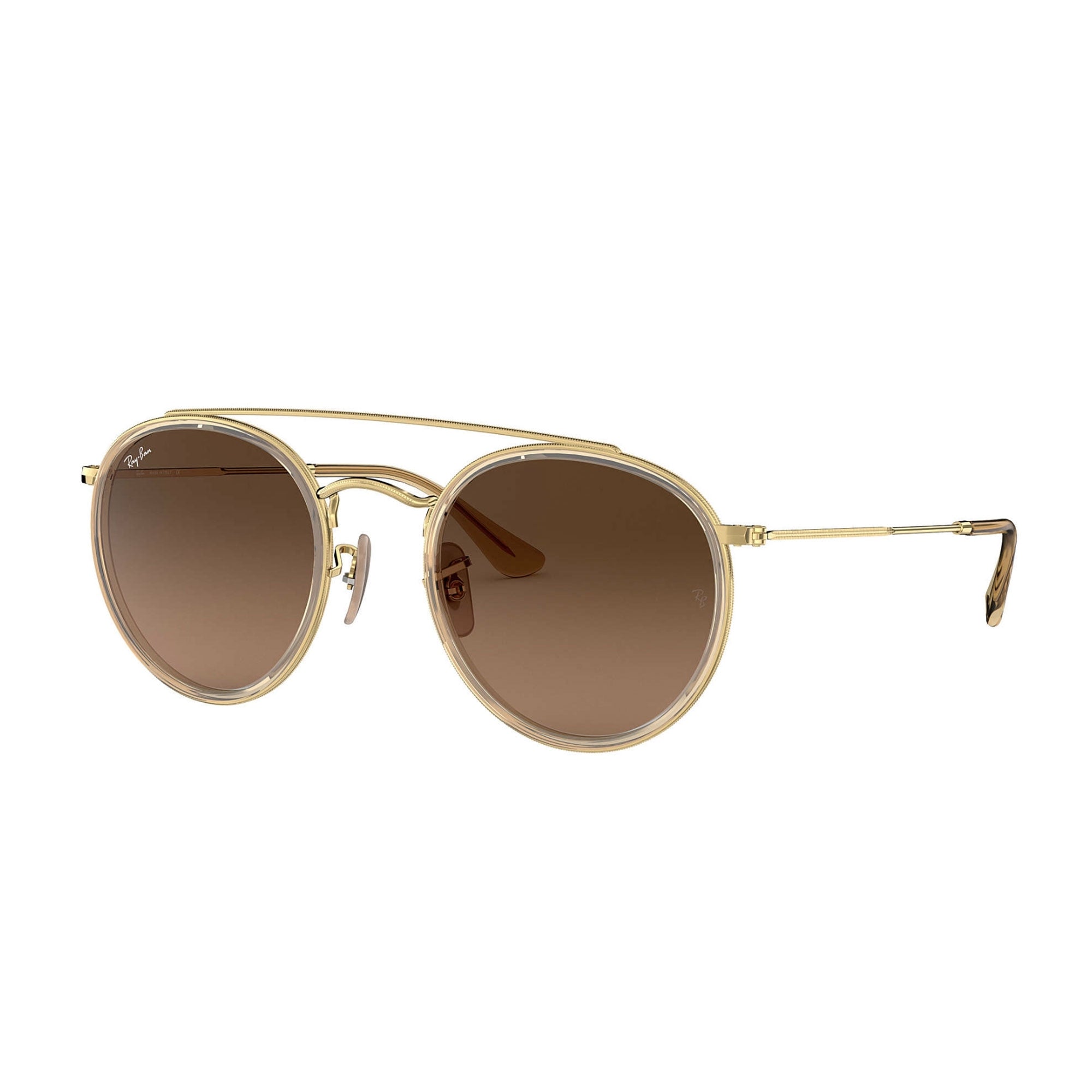Ray Ban Round Double Bridge Sunglasses - Gold