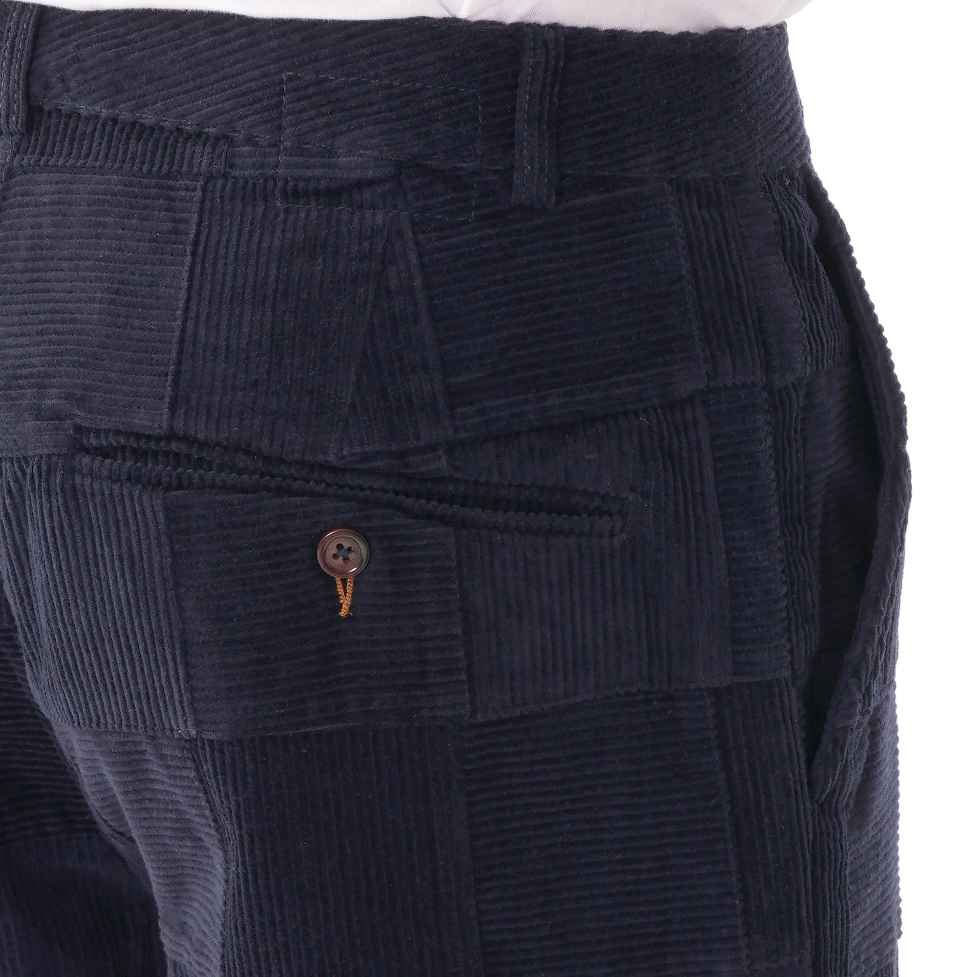 Universal Works Patchwork Cord Miltary Chino - Navy