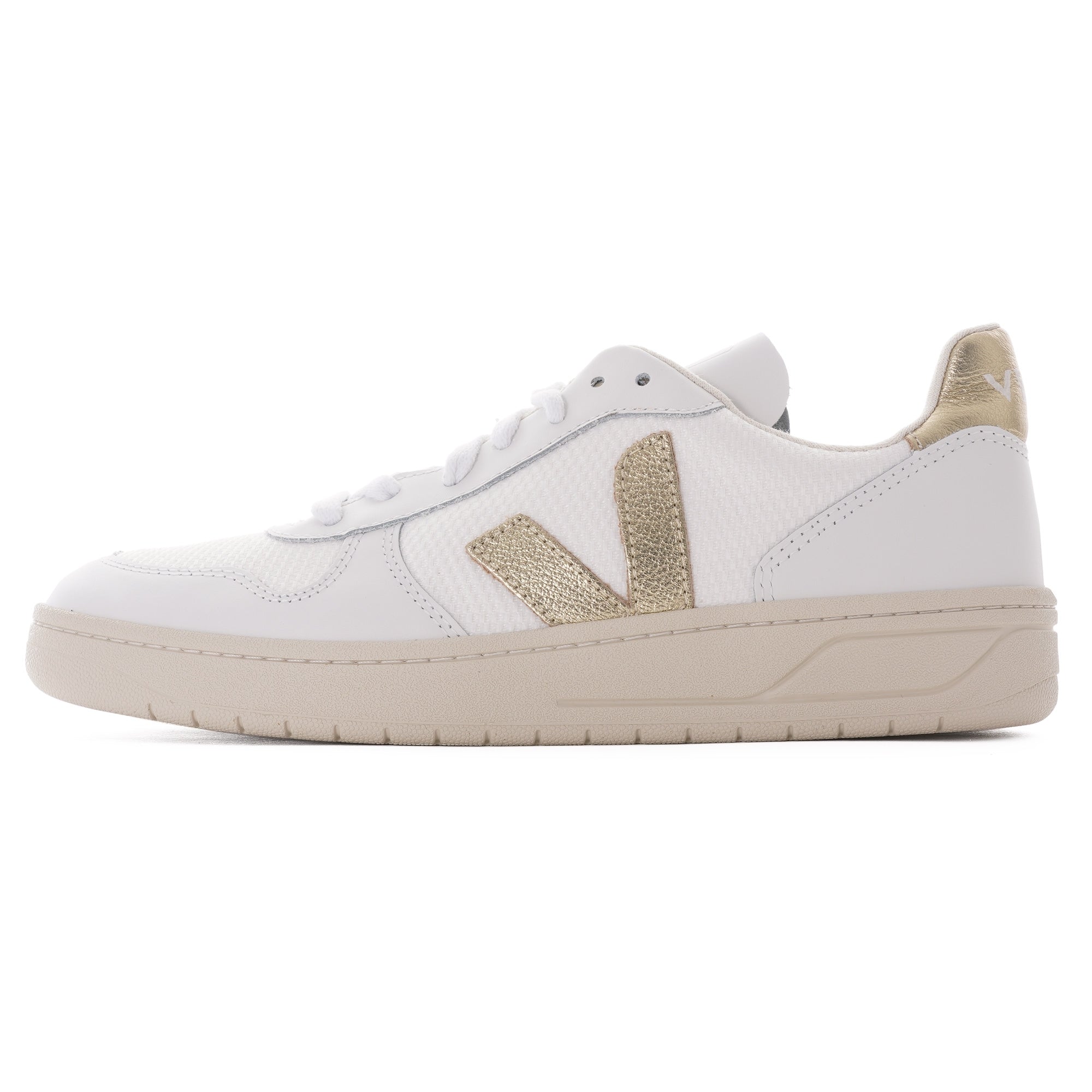 Veja V-10 B Mesh Womens - White & Gold
