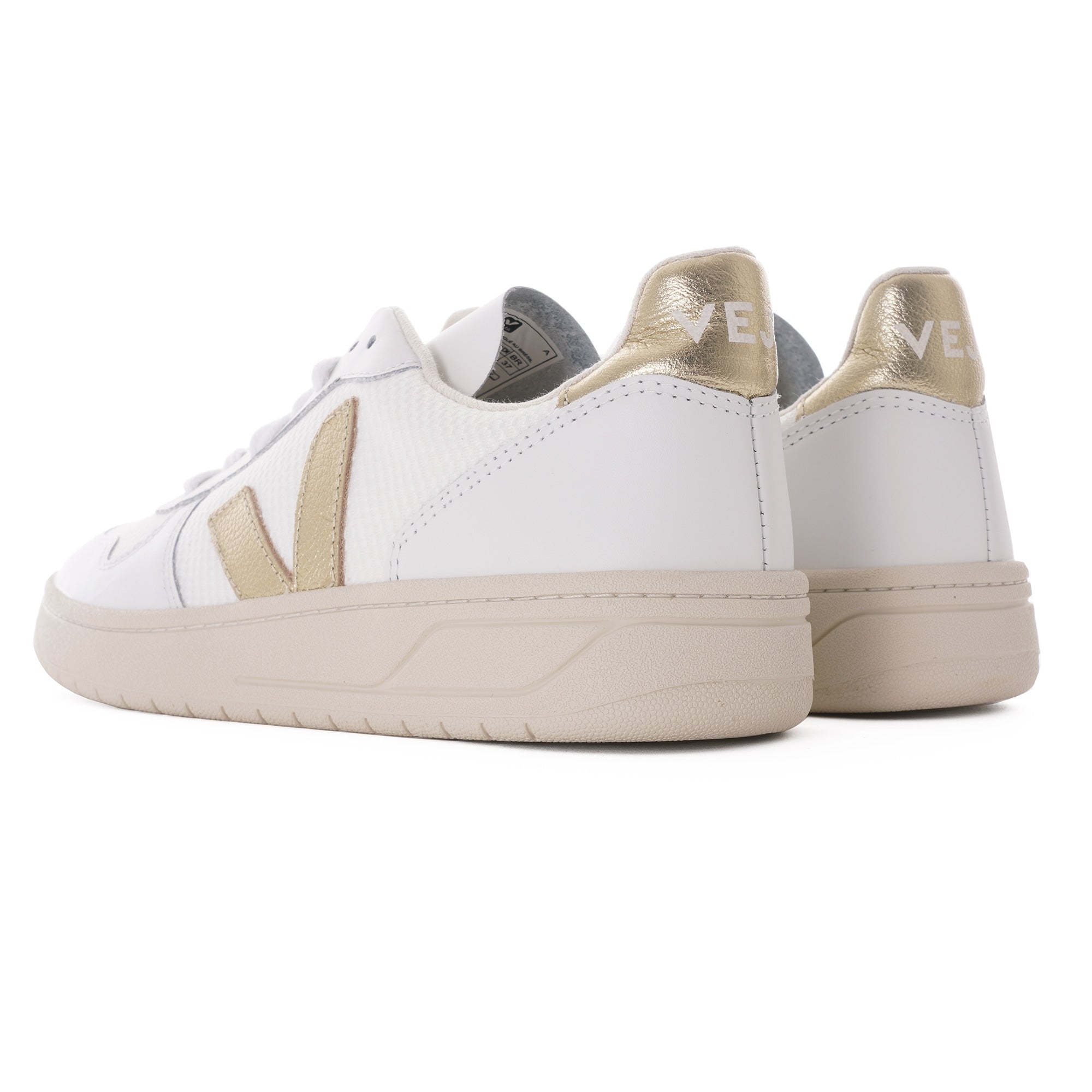 Veja V-10 B Mesh Womens - White & Gold