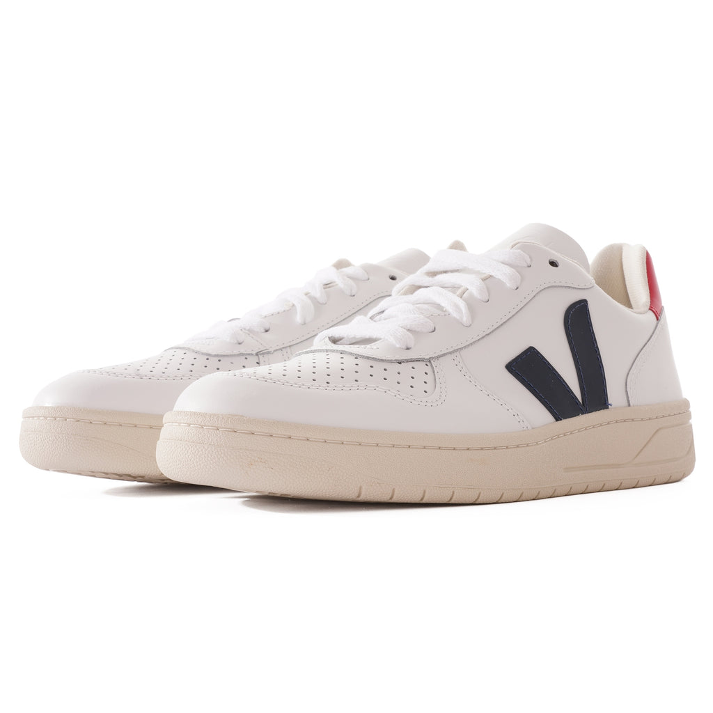 V-10 Leather - Extra White & Nautico Pekin