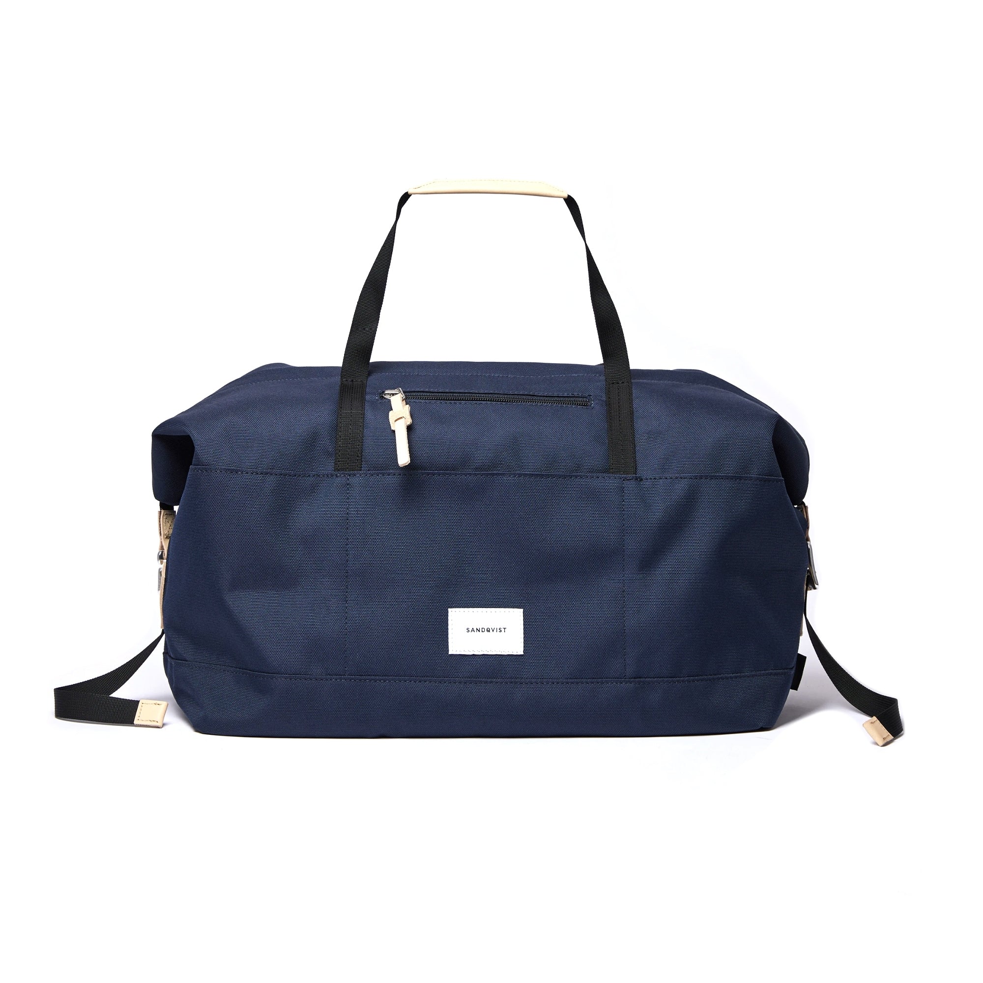 Sandqvist Milton Holdall Bag - Navy with Cream leather