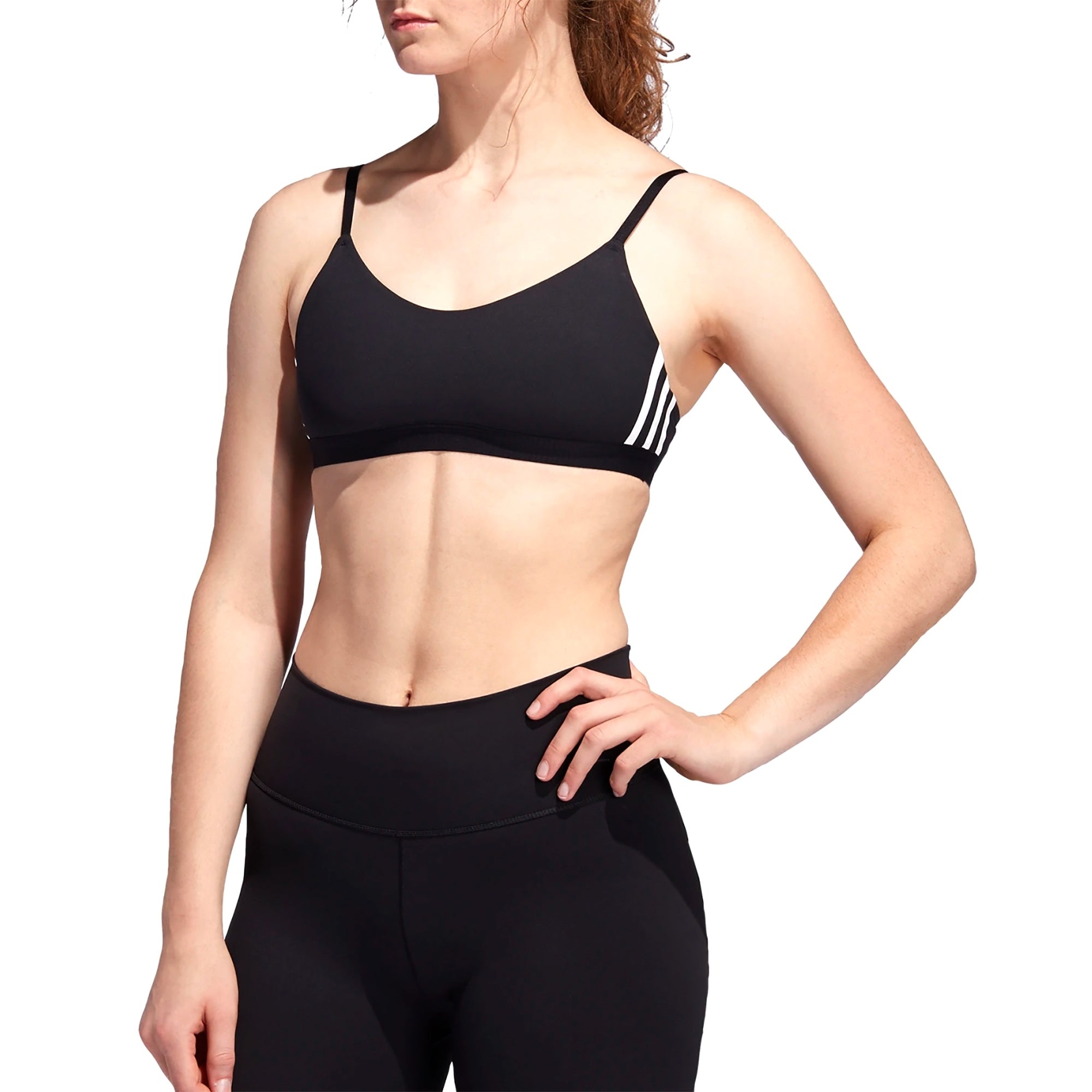 Adidas Originals Womens All Me 3 Stripes Sports Bra - Black
