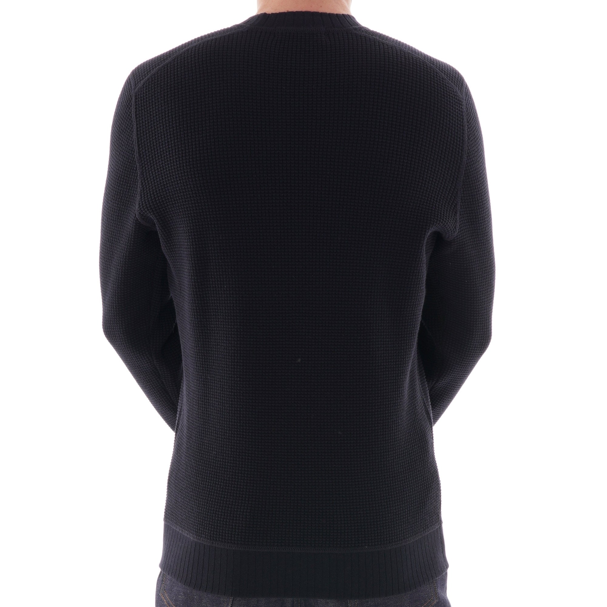 Fred Perry Waffle Texture Crew Neck Jumper - Navy