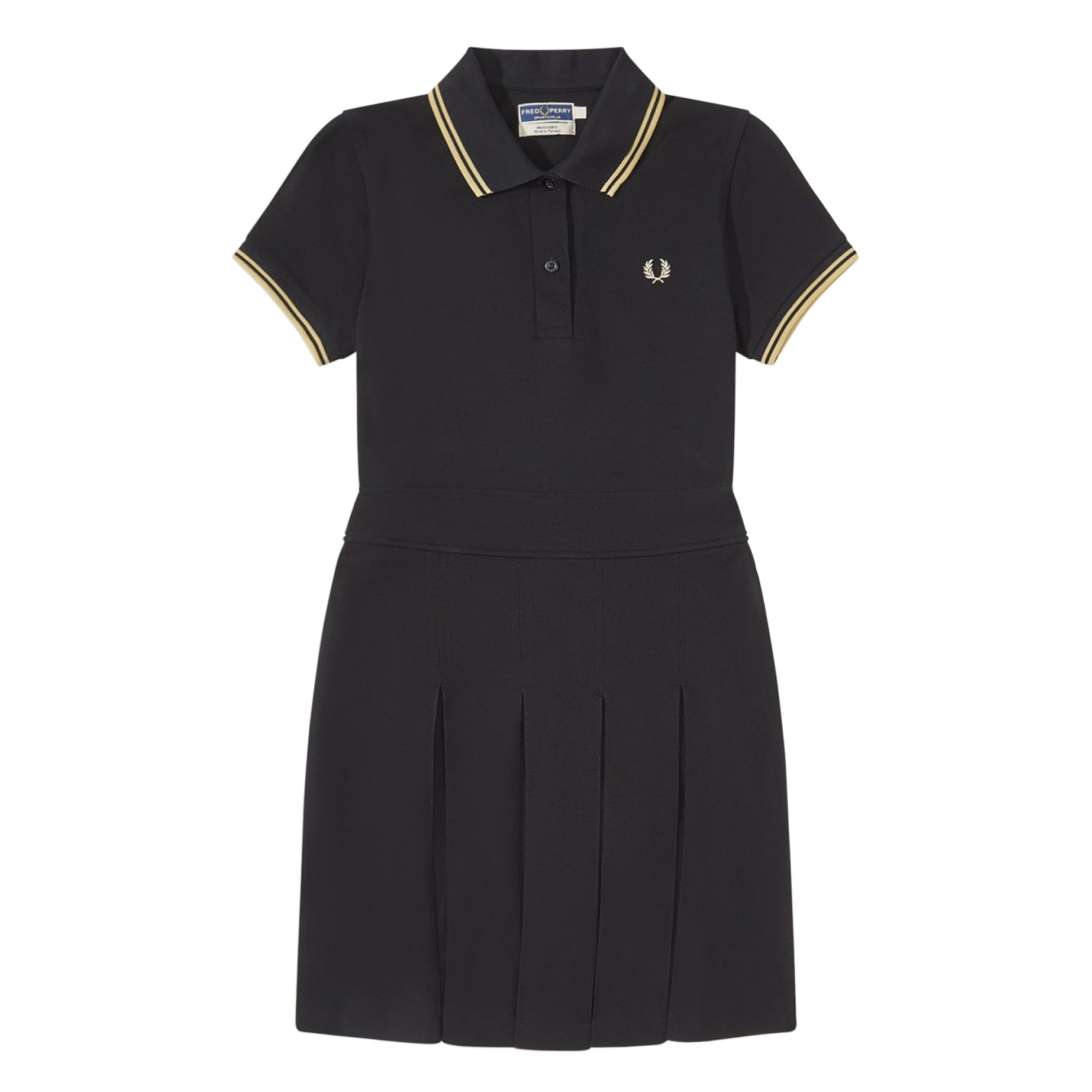 Fred Perry Womens Reissue Pleated Pique Tennis Dress - Black