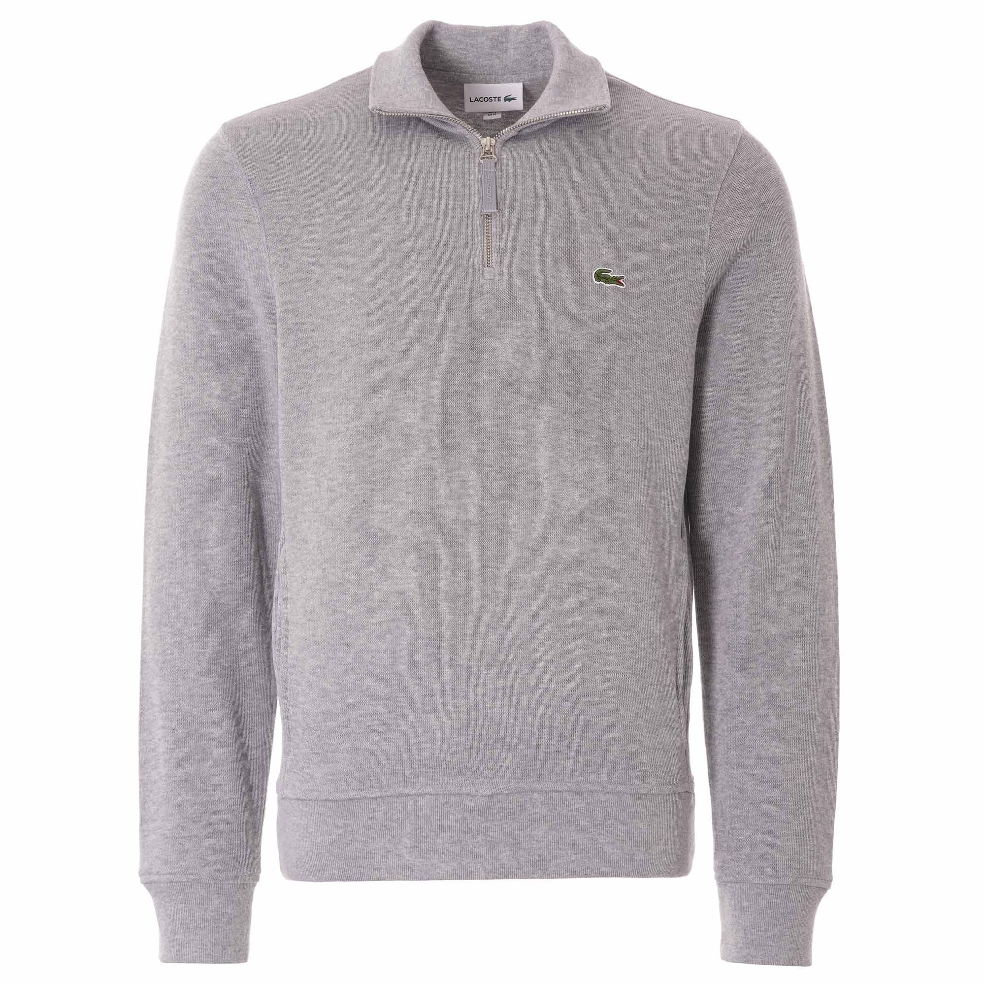 Lacoste Half-Zip Knitted Sweatshirt - Grey