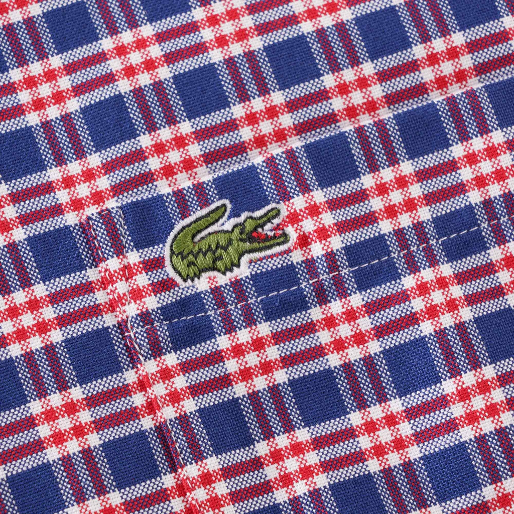 Lacoste Regular Fit Check Cotton Shirt - Red/Blue
