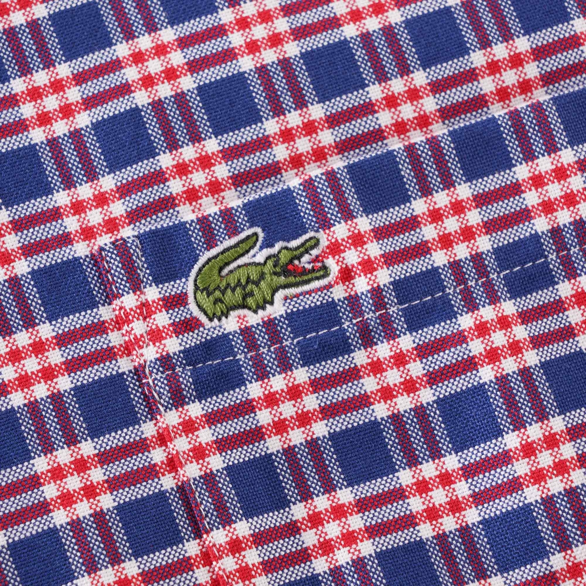 Lacoste Regular Fit Check Cotton Shirt - Red/Blue
