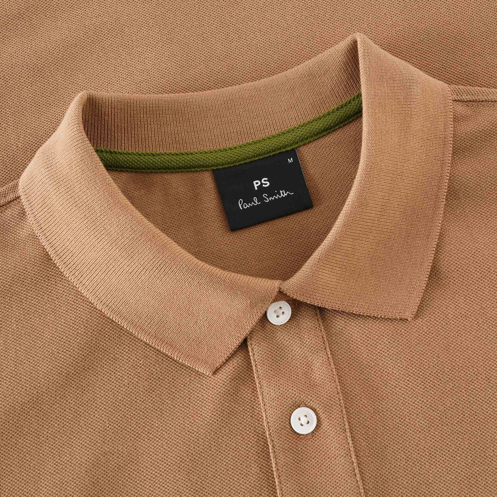 Paul Smith Organic Cotton Zebra Logo Polo Shirt - Camel