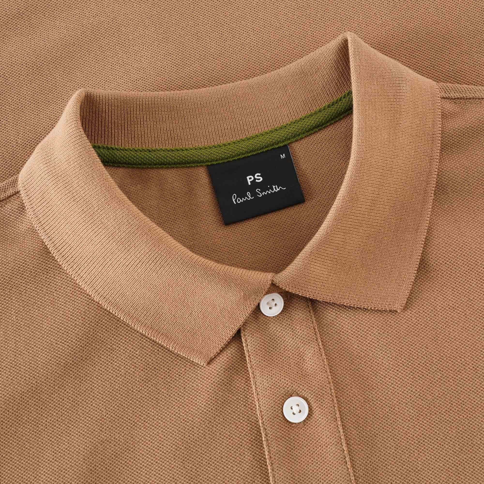 Paul Smith Organic Cotton Zebra Logo Polo Shirt - Camel
