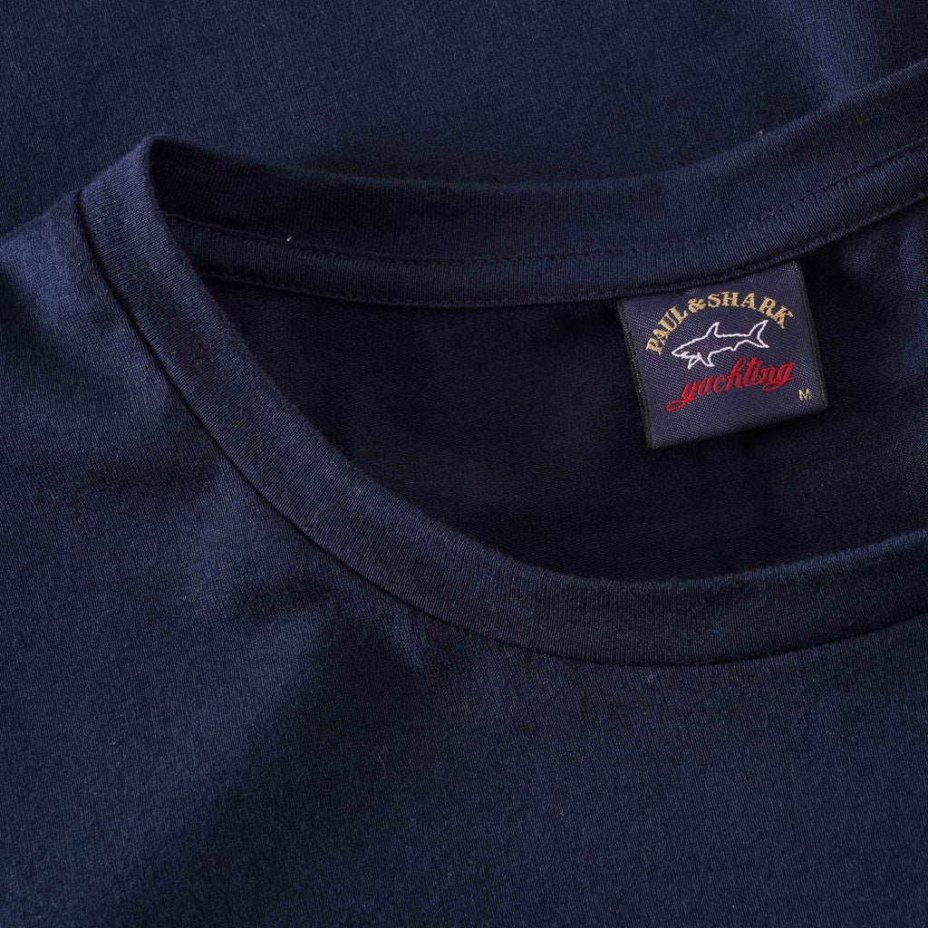 Paul and Shark Crew Neck Logo T-Shirt - Navy