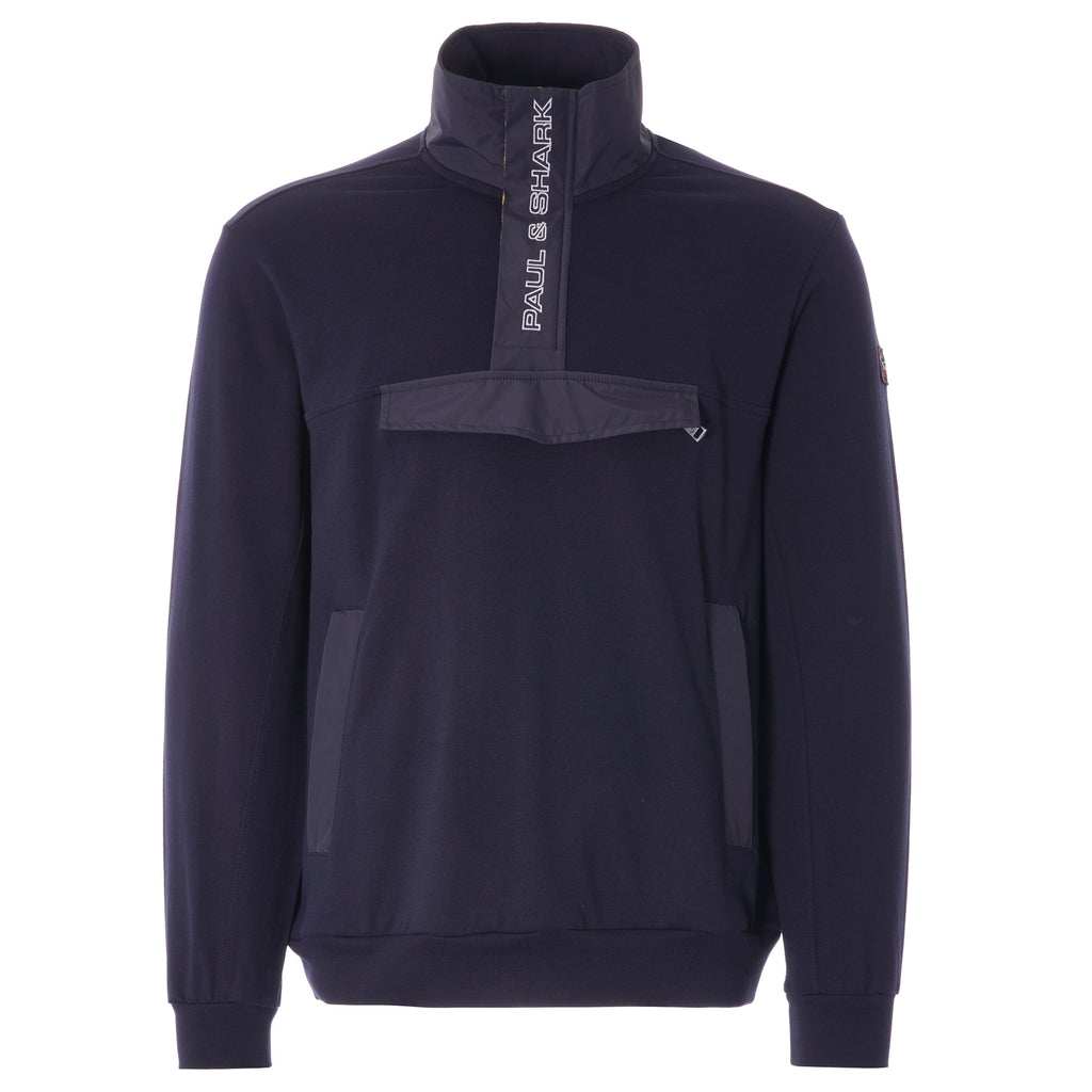 Paul and Shark Zip-Neck Pocket Sweatshirt - Navy
