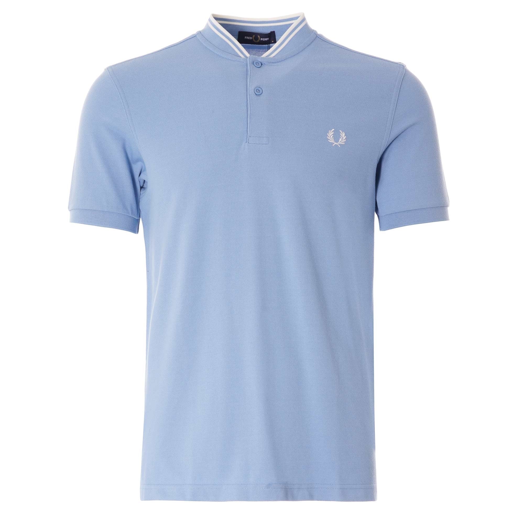 Fred Perry Bomber Collar Polo Shirt - Sky