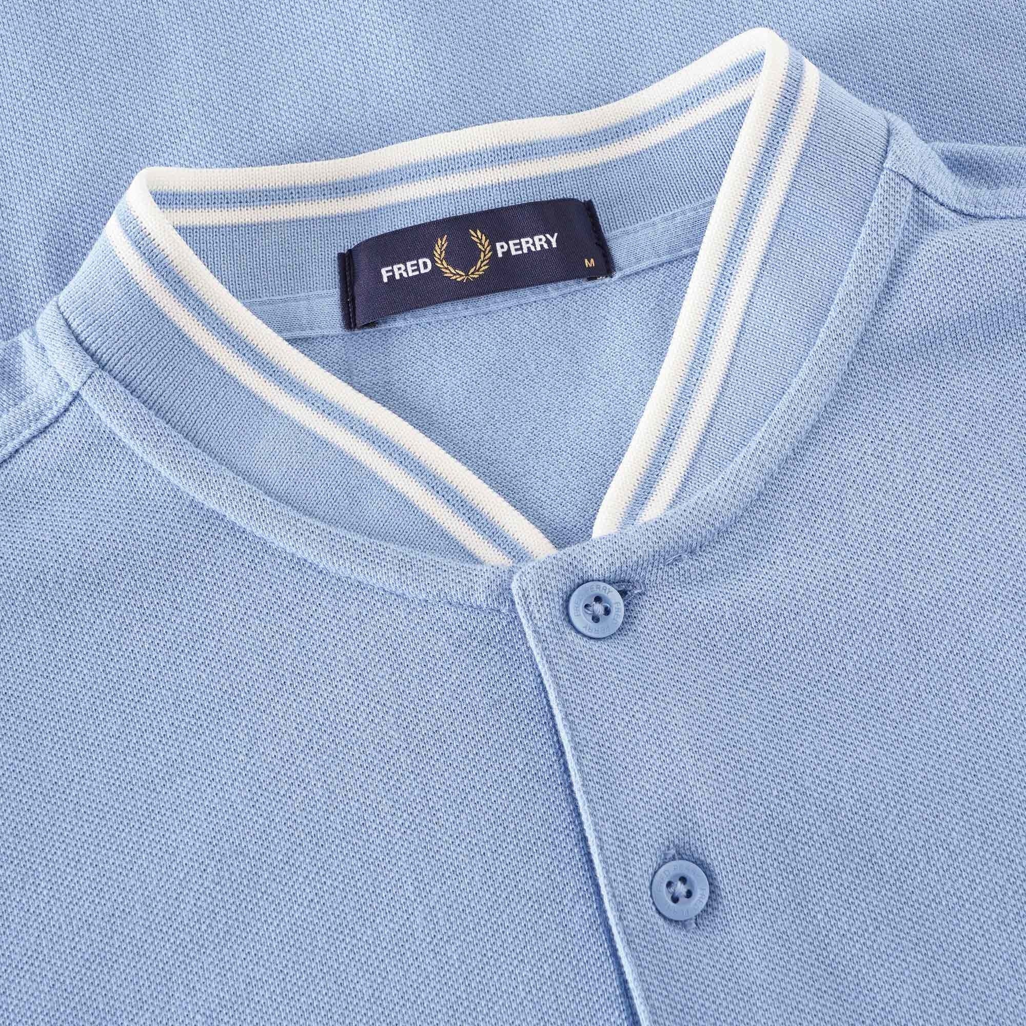 Fred Perry Bomber Collar Polo Shirt - Sky