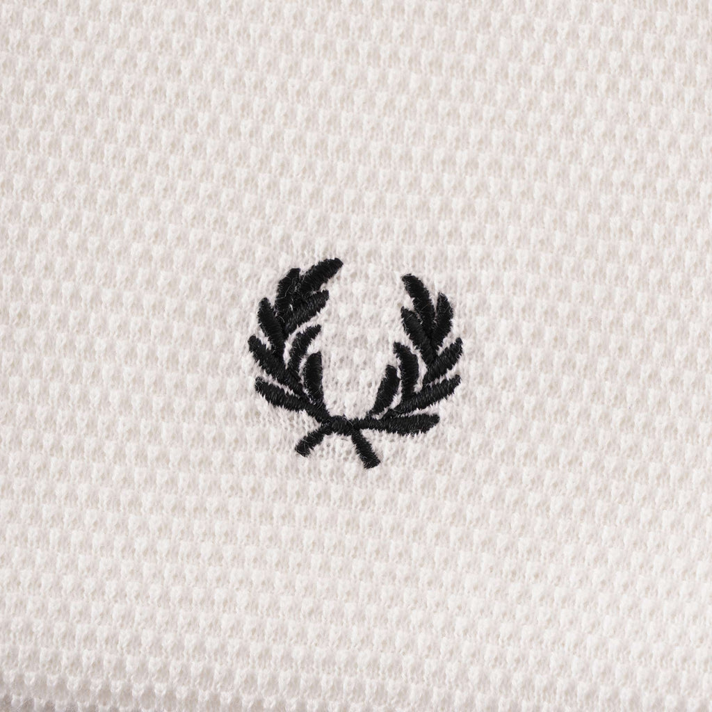 Fred Perry Textured Knitted Polo Shirt - White