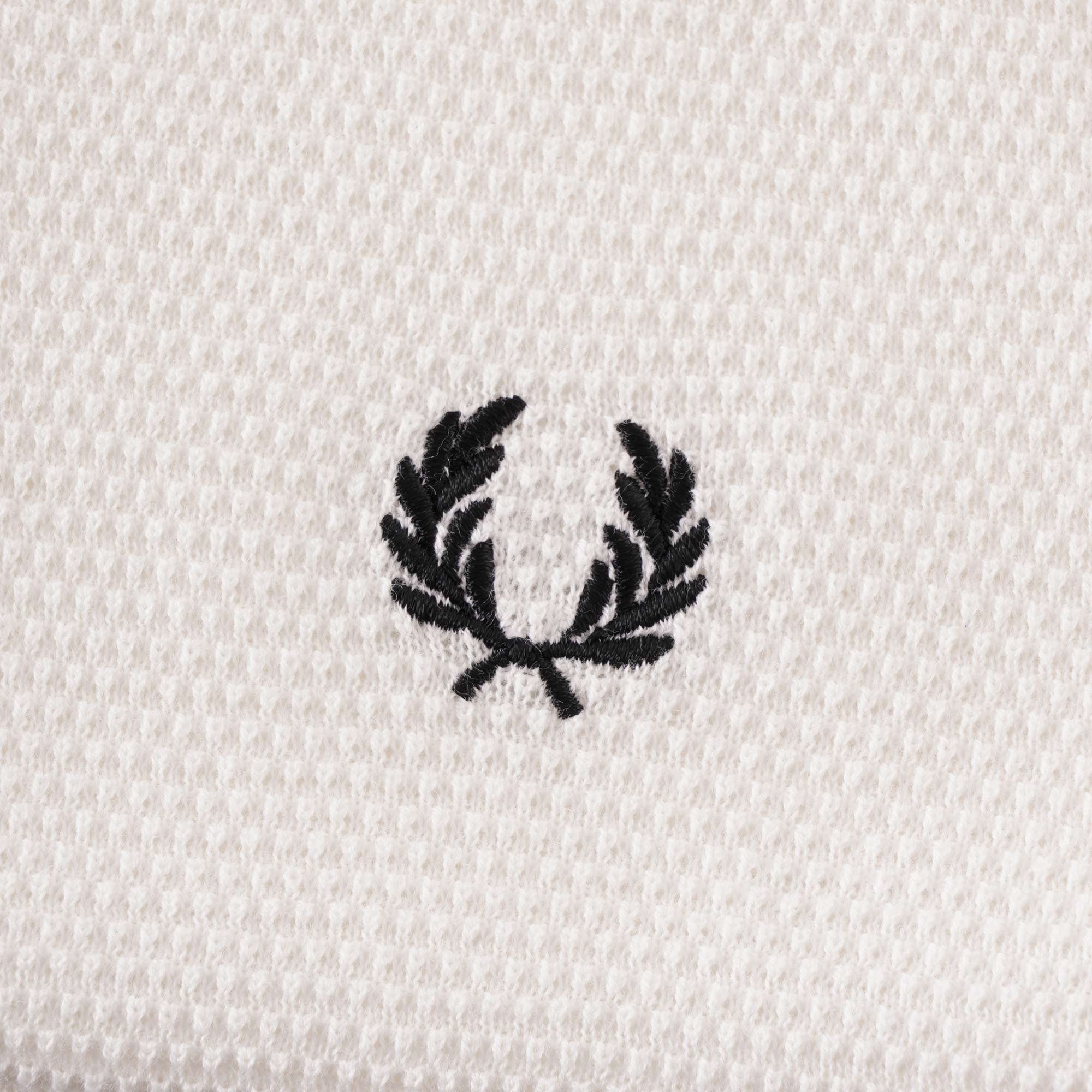 Fred Perry Textured Knitted Polo Shirt - White