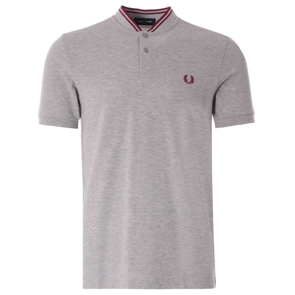 Fred Perry Bomber Collar Polo Shirt - Marl Grey