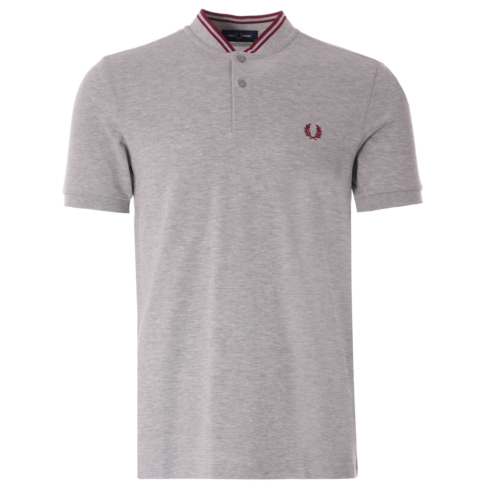 Fred Perry Bomber Collar Polo Shirt - Marl Grey