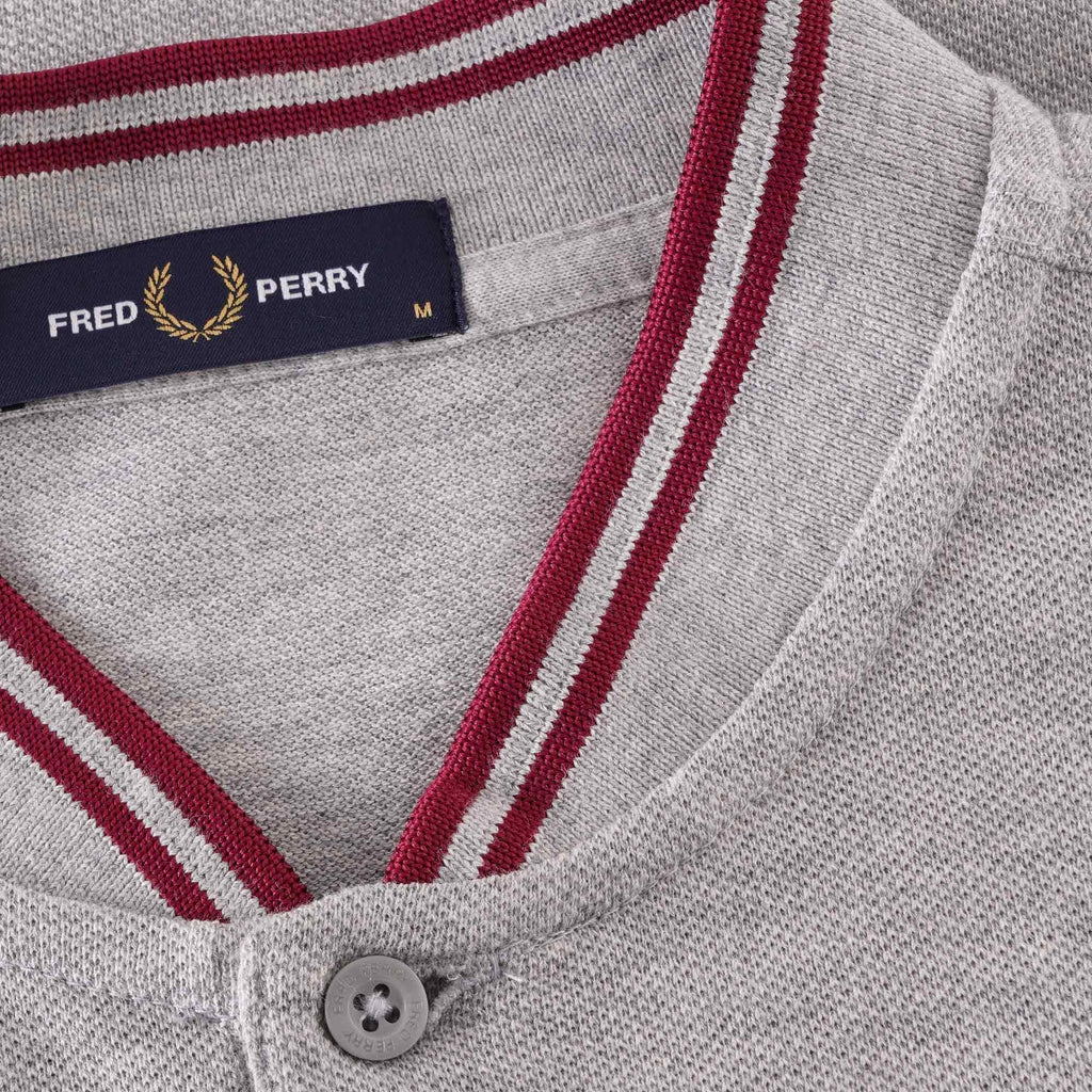 Fred Perry Bomber Collar Polo Shirt - Marl Grey